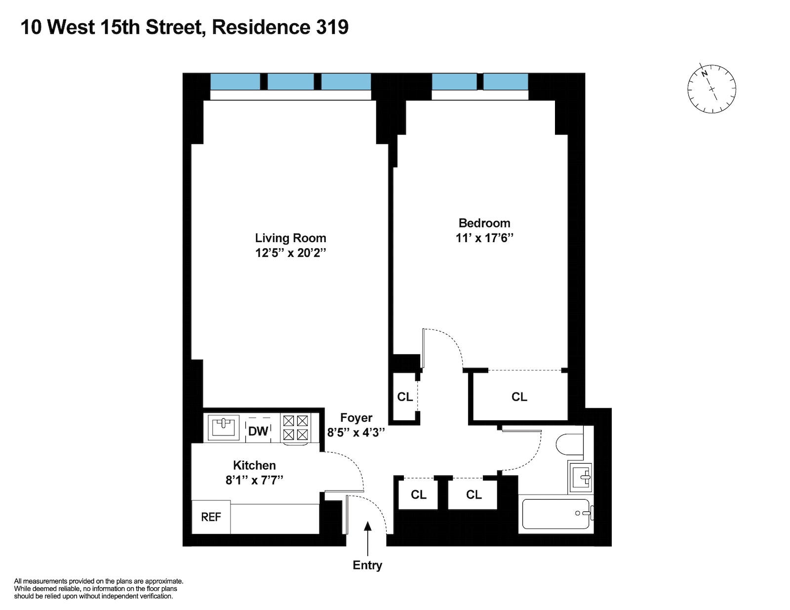 Floorplan for 10 West 15th Street, 319