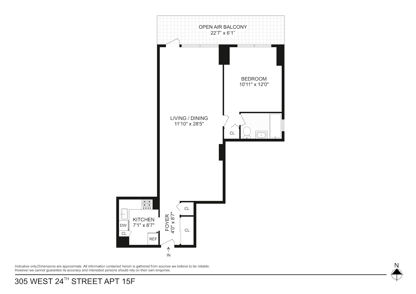 Floorplan for 305 East 24th Street, 15F