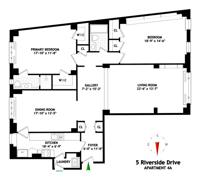 Floorplan for 5 Riverside Drive, 4A