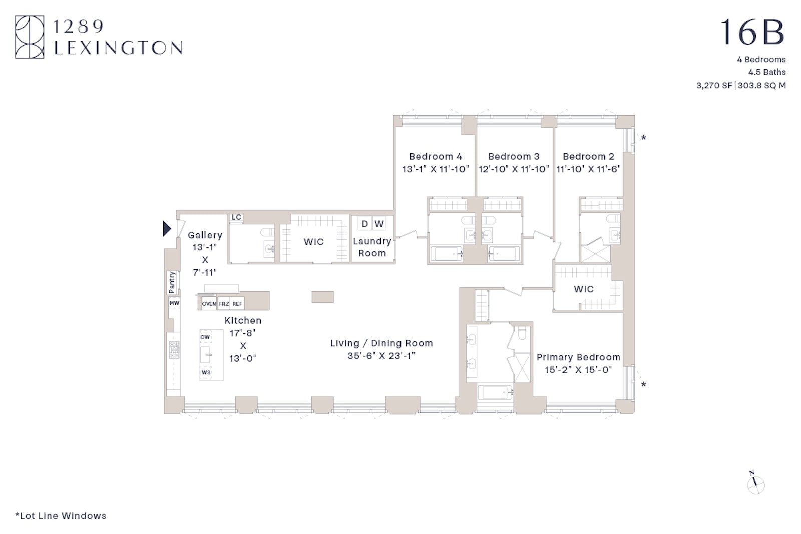 Floorplan for 1289 Lexington Avenue, 16B