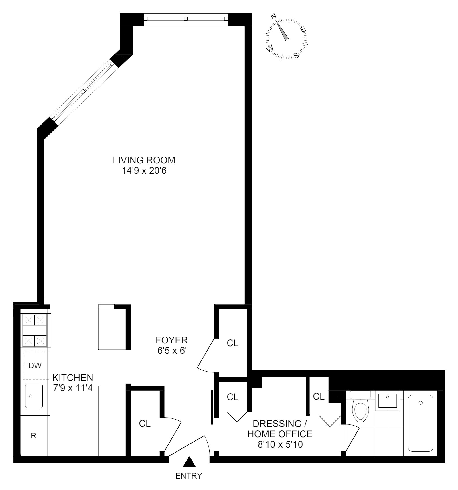 Floorplan for 155 West 68th Street, 518