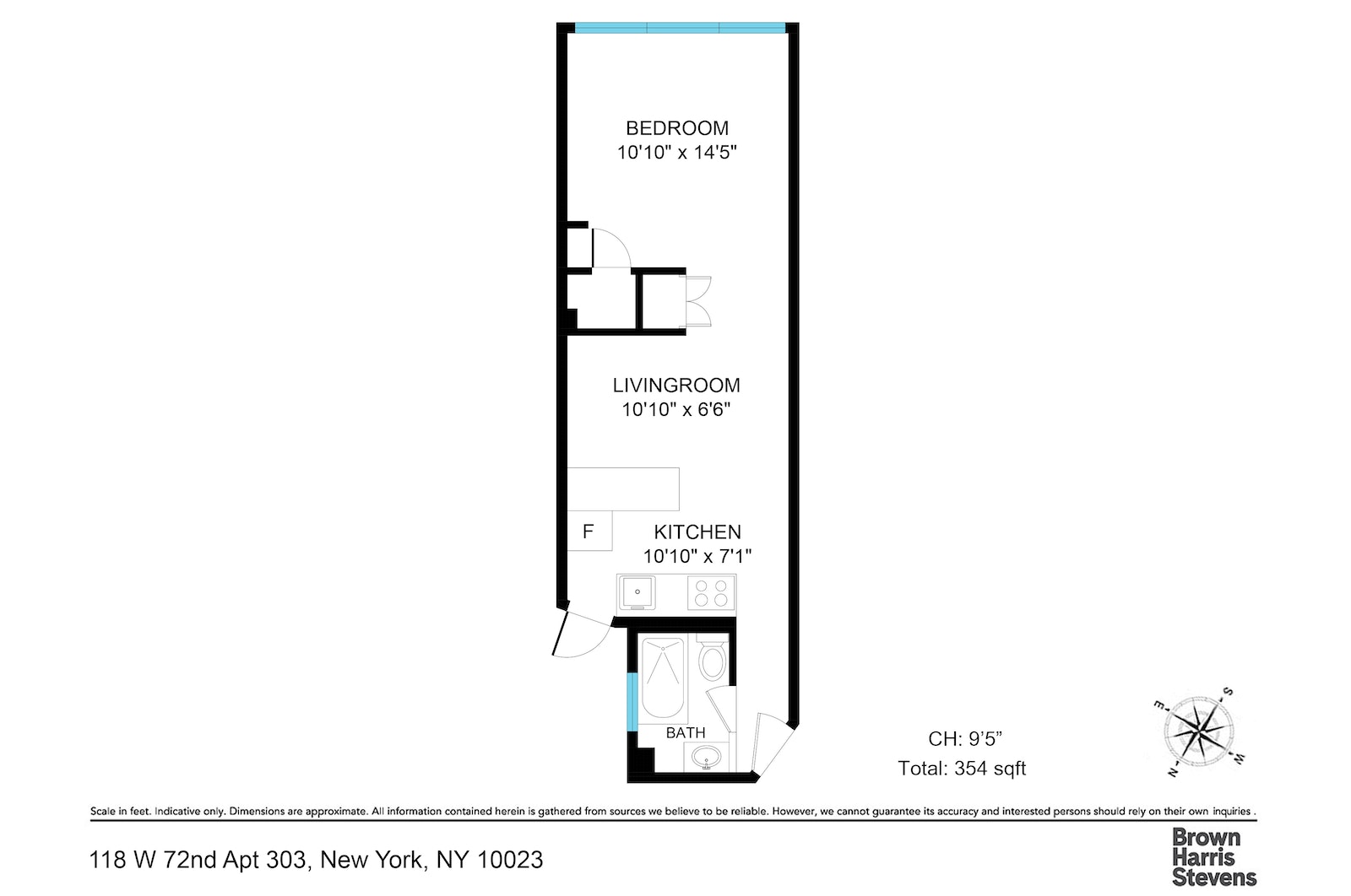 Floorplan for 118 West 72nd Street, 303
