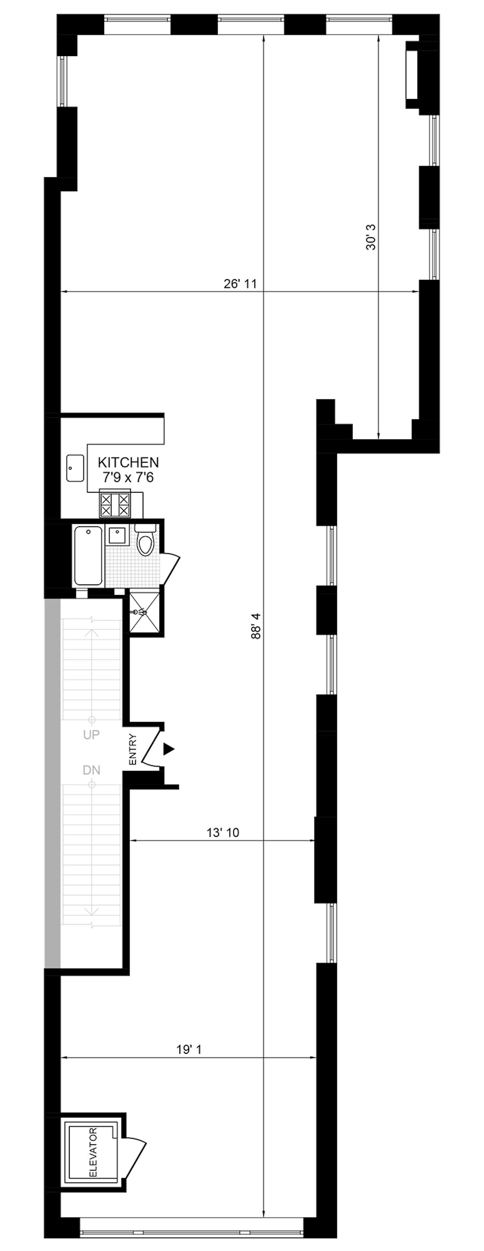 Floorplan for 113 Greene Street 2ndflr