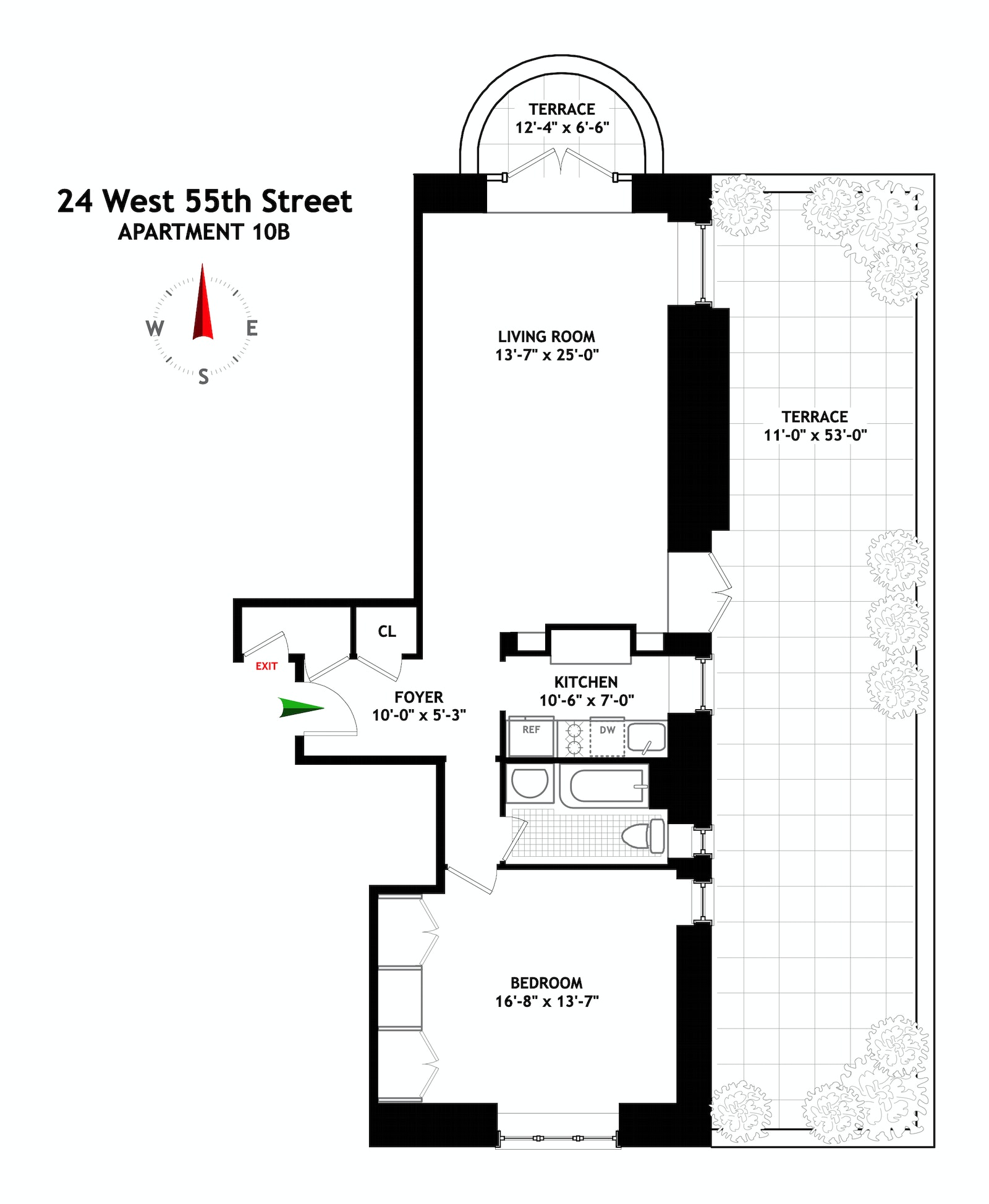 Floorplan for 24 West 55th Street, 10B