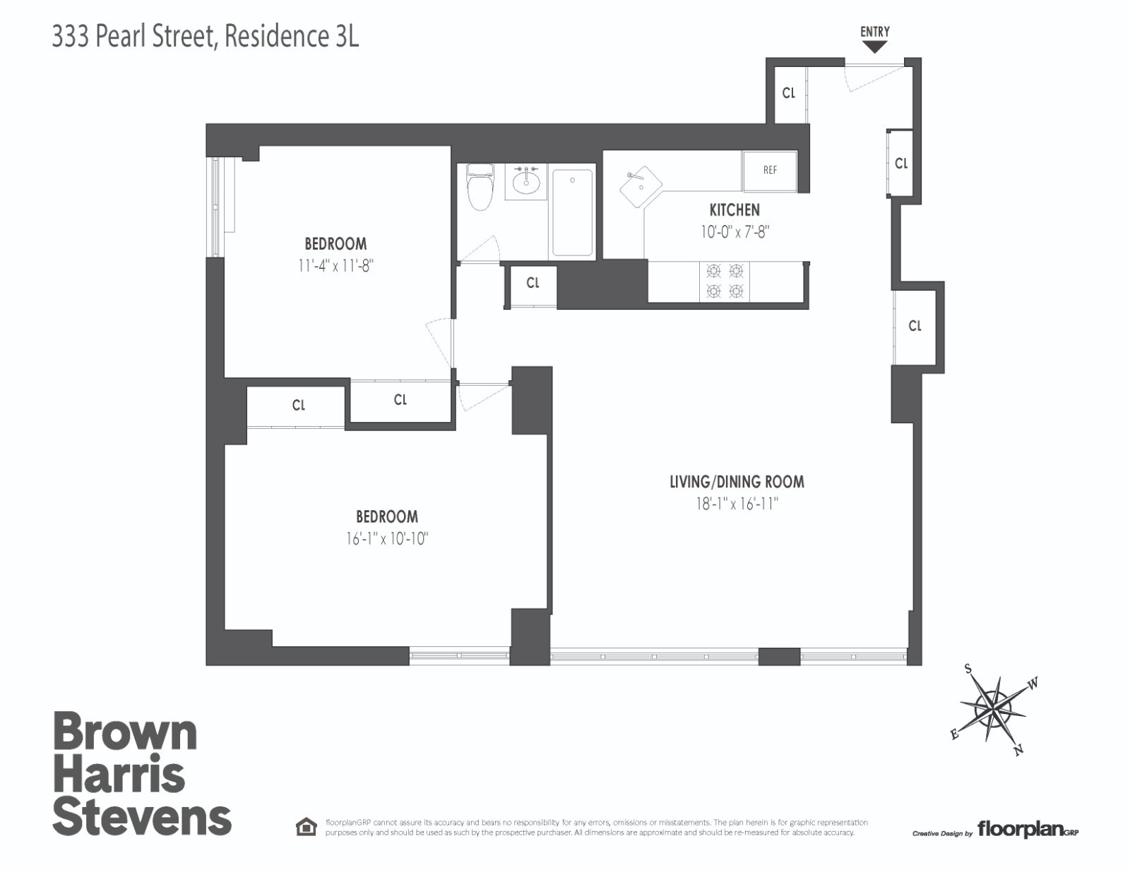 Floorplan for 333 Pearl Street, 3L