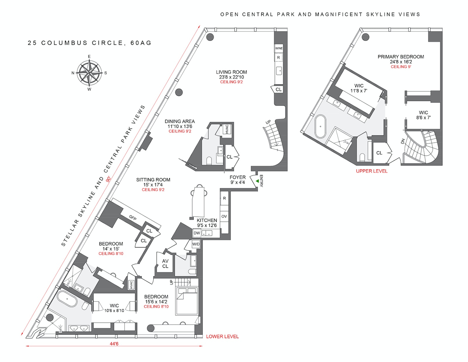 Floorplan for 25 Columbus Circle, 60AG
