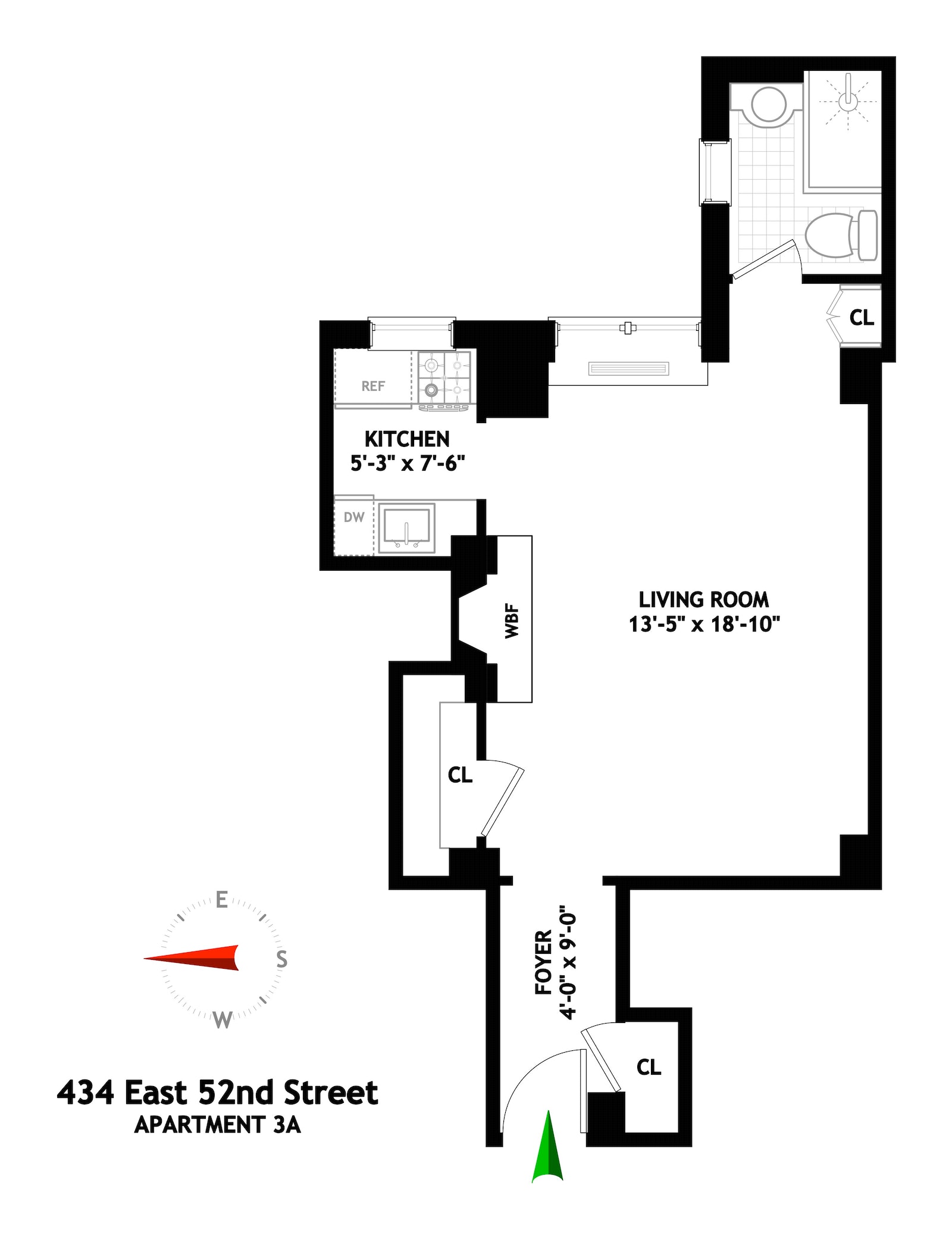Floorplan for 434 East 52nd Street, 3A