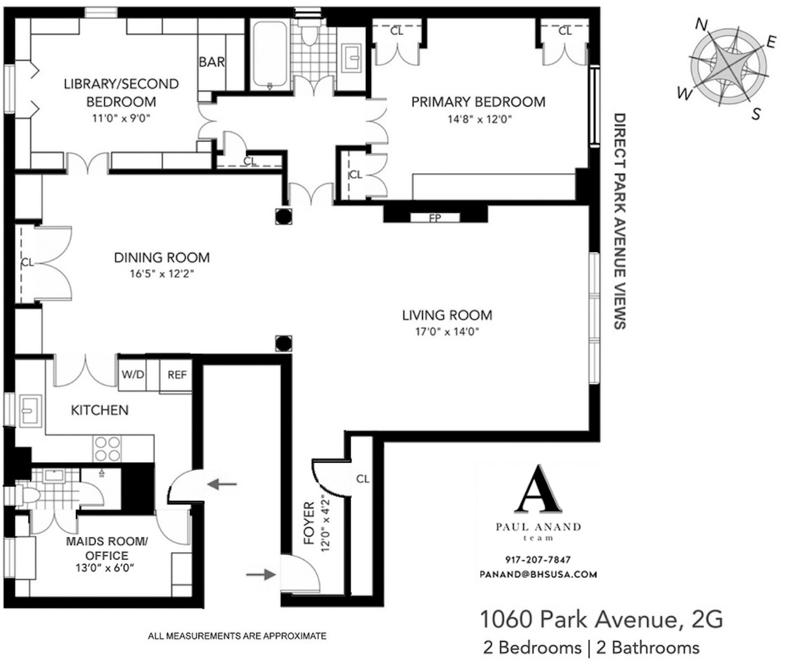 Floorplan for 1060 Park Avenue, 2G