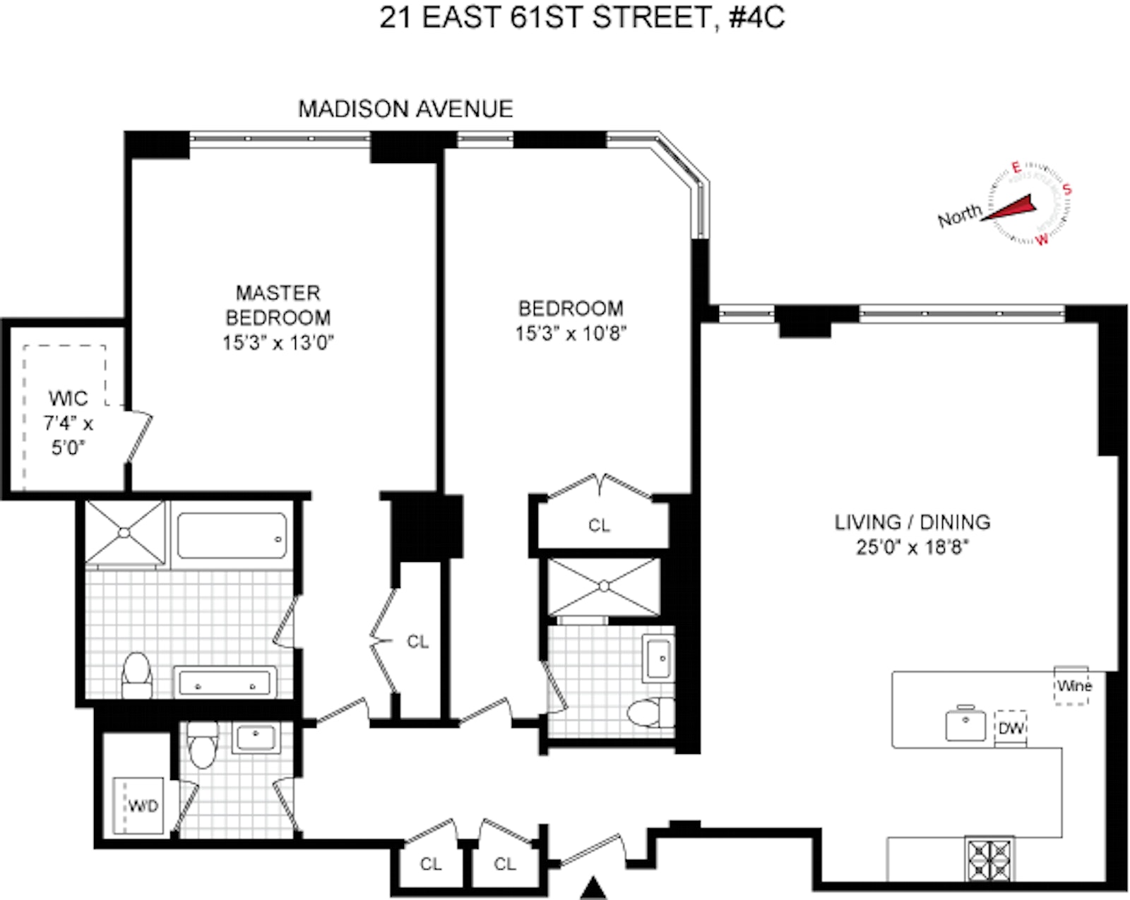 Floorplan for 21 East 61st Street, 4C