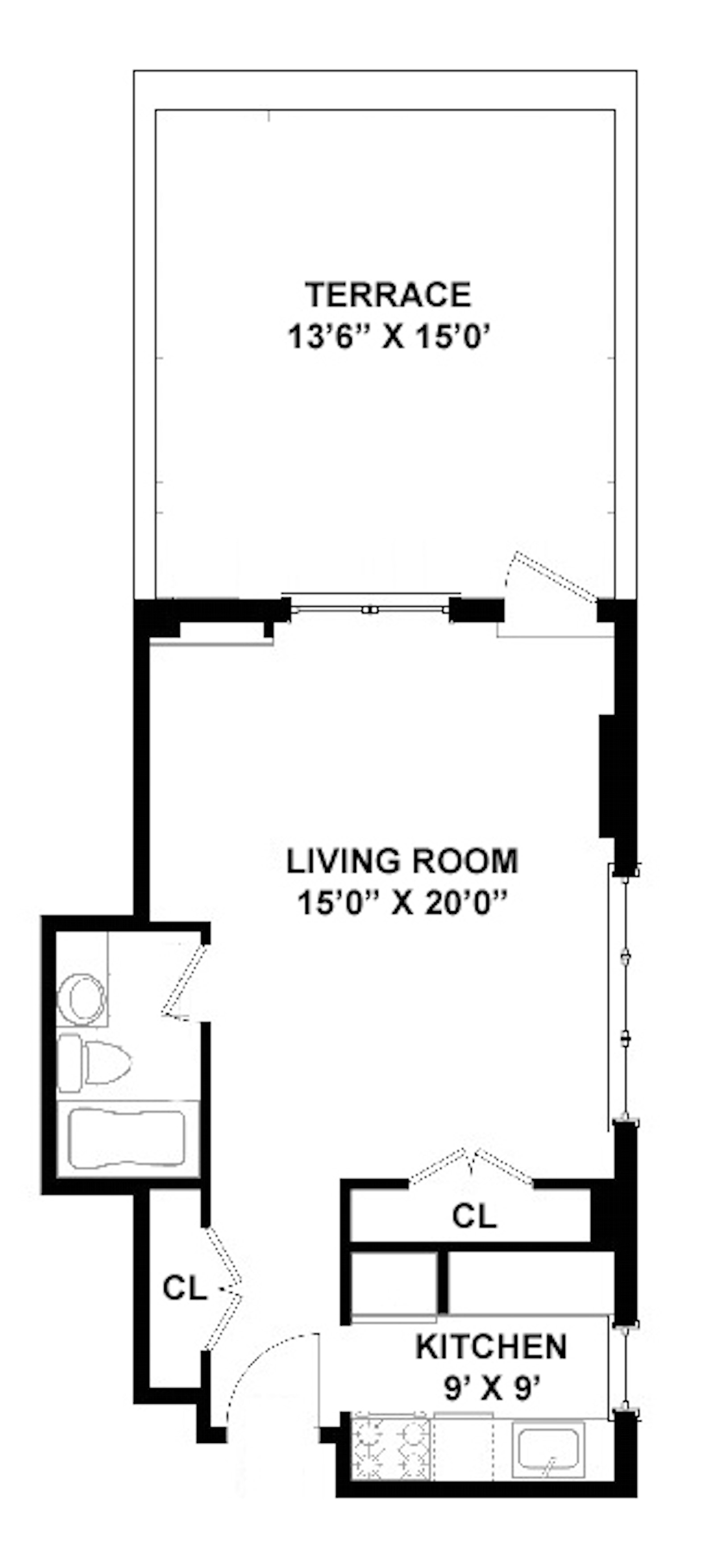Floorplan for 222 West 14th Street, 7A