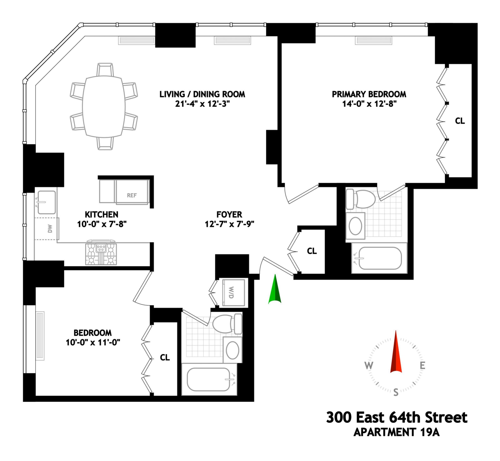 Floorplan for 300 East 64th Street, 19A