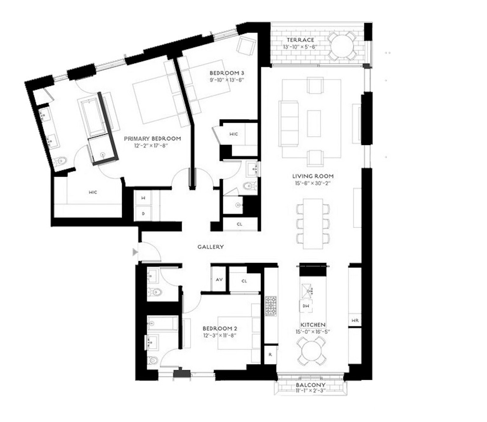 Floorplan for 180 Sixth Avenue, 9B