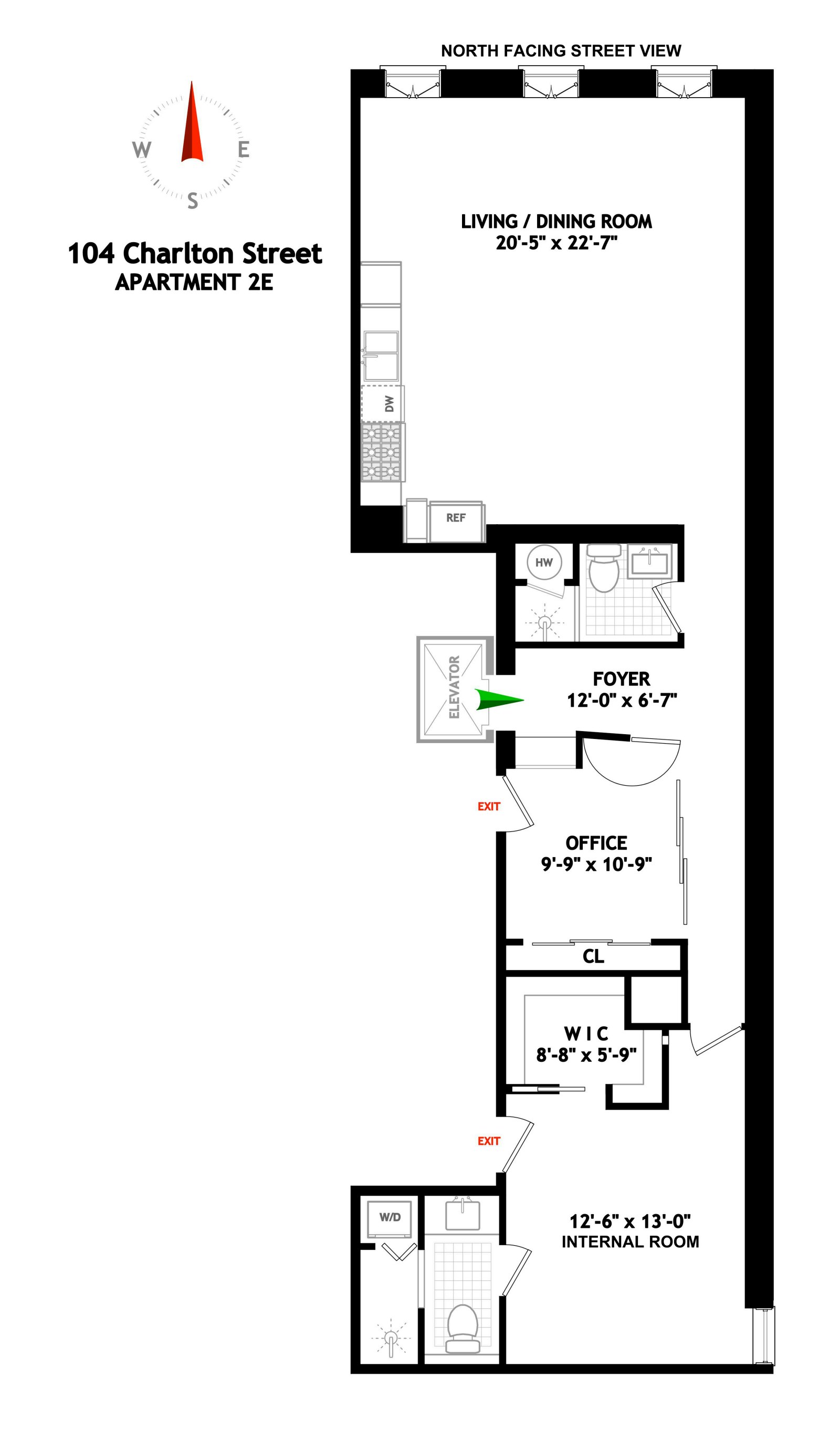 Floorplan for 104 Charlton Street, 2E
