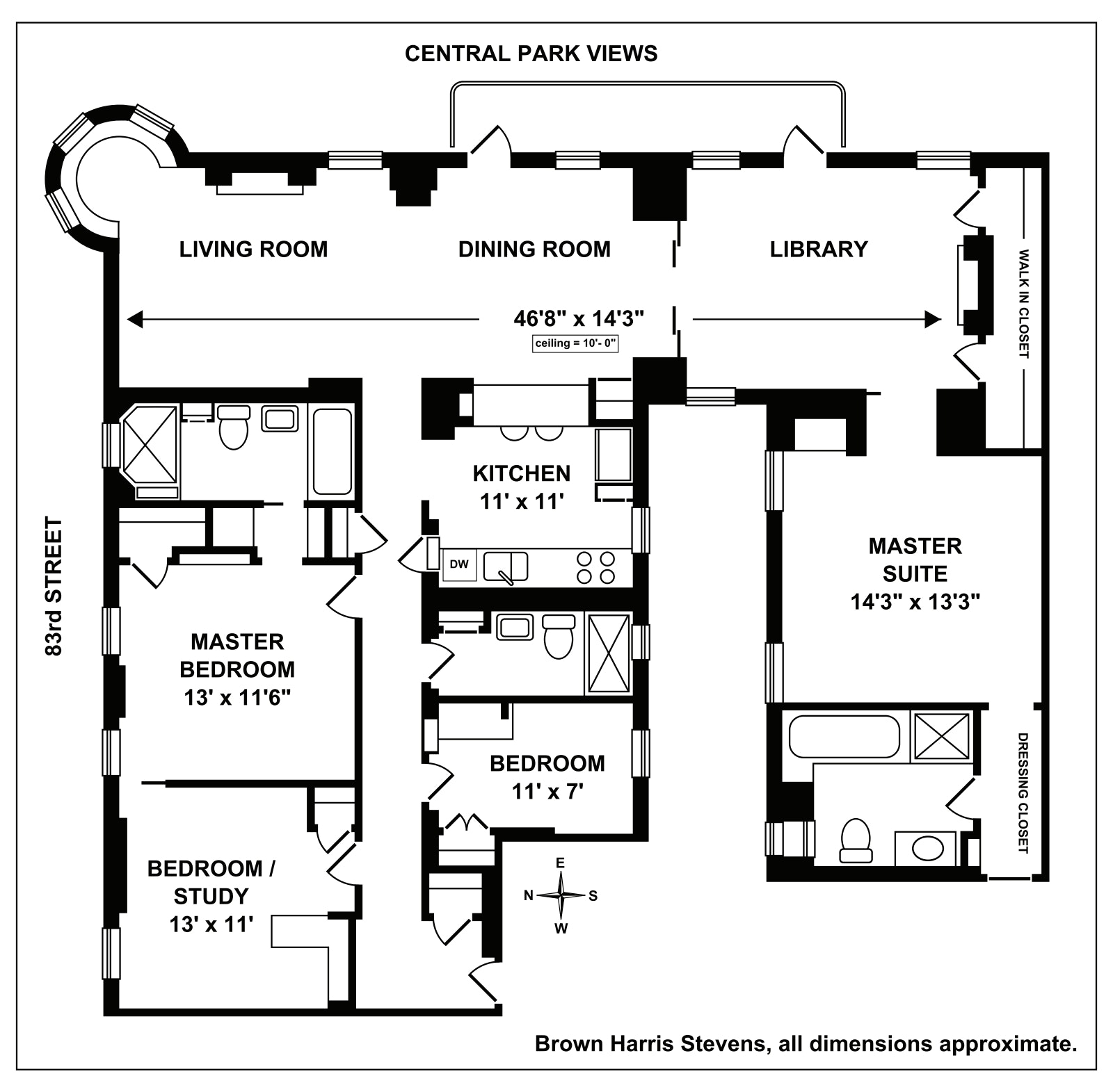 Floorplan for 227 Central Park West, 4AD