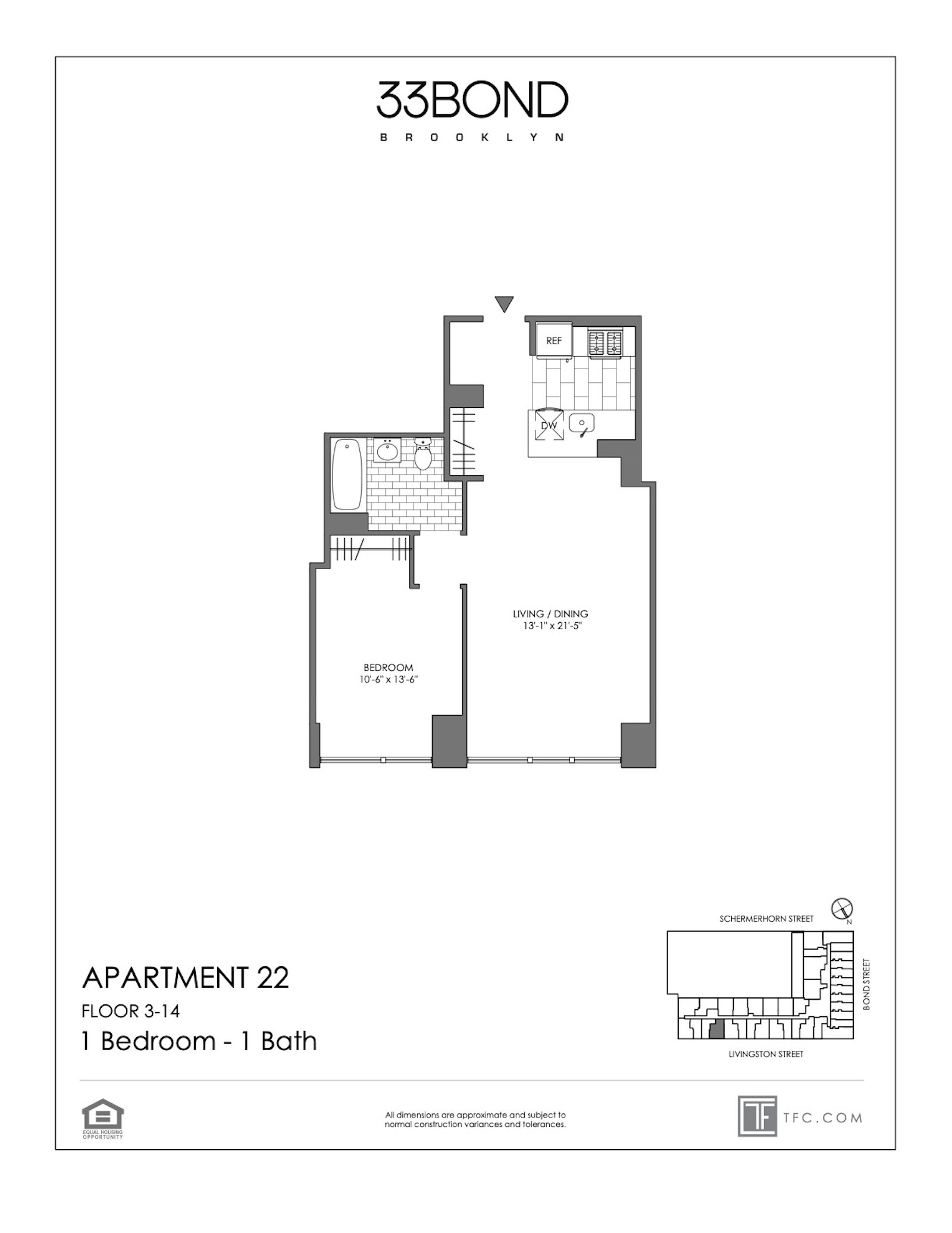 Floorplan for 33 Bond Street, 422