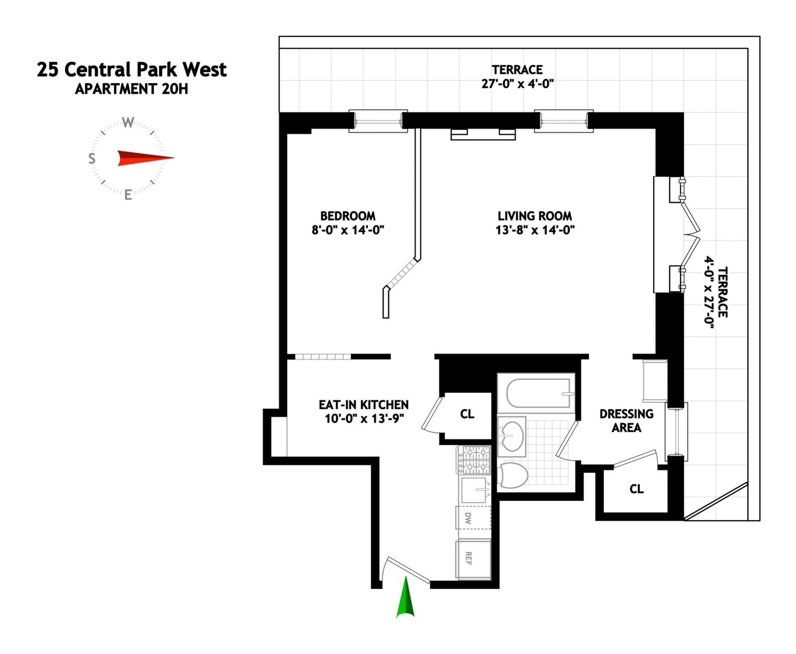 Floorplan for 25 Central Park West, 20H