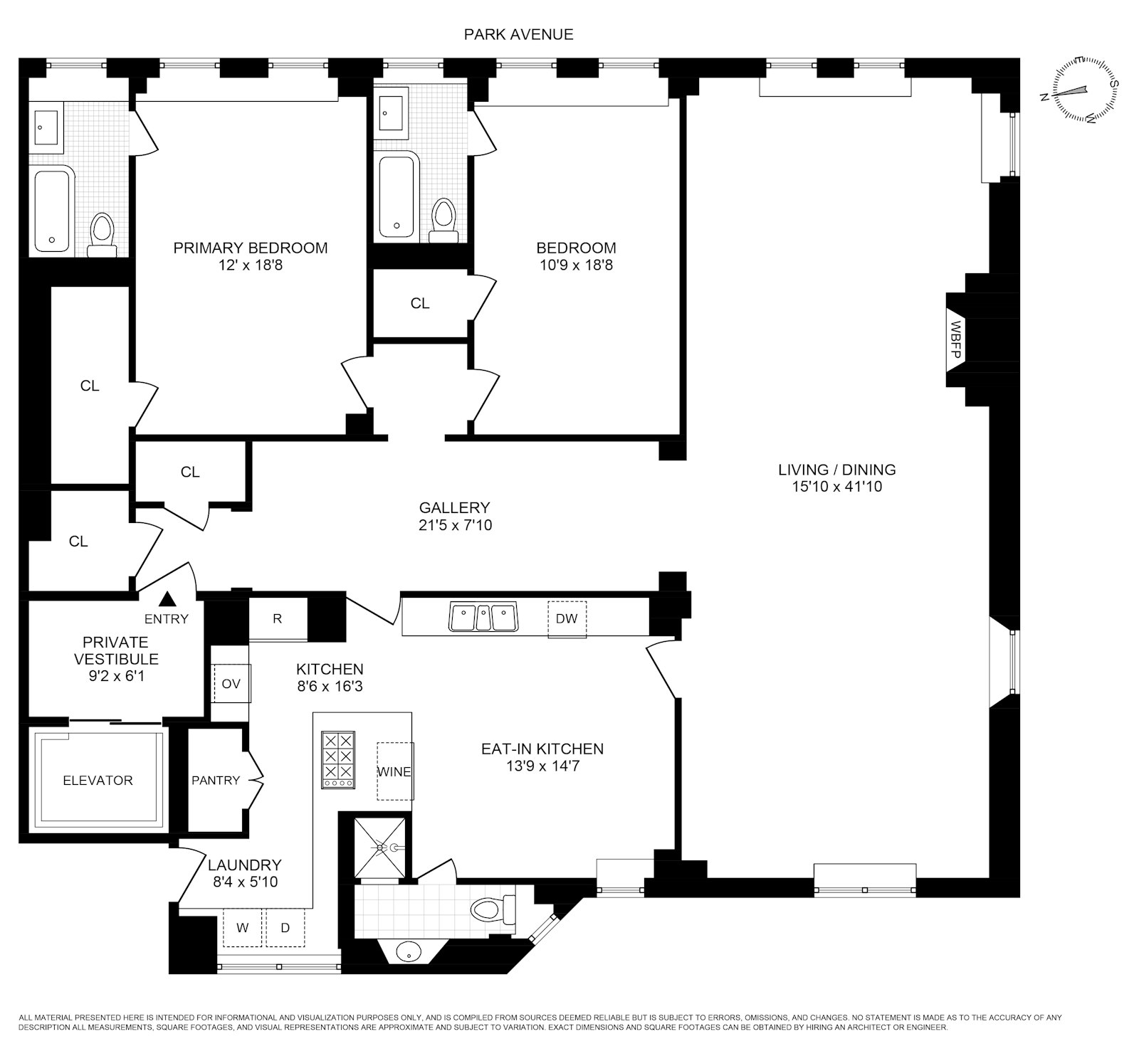 Floorplan for 784 Park Avenue, 15A
