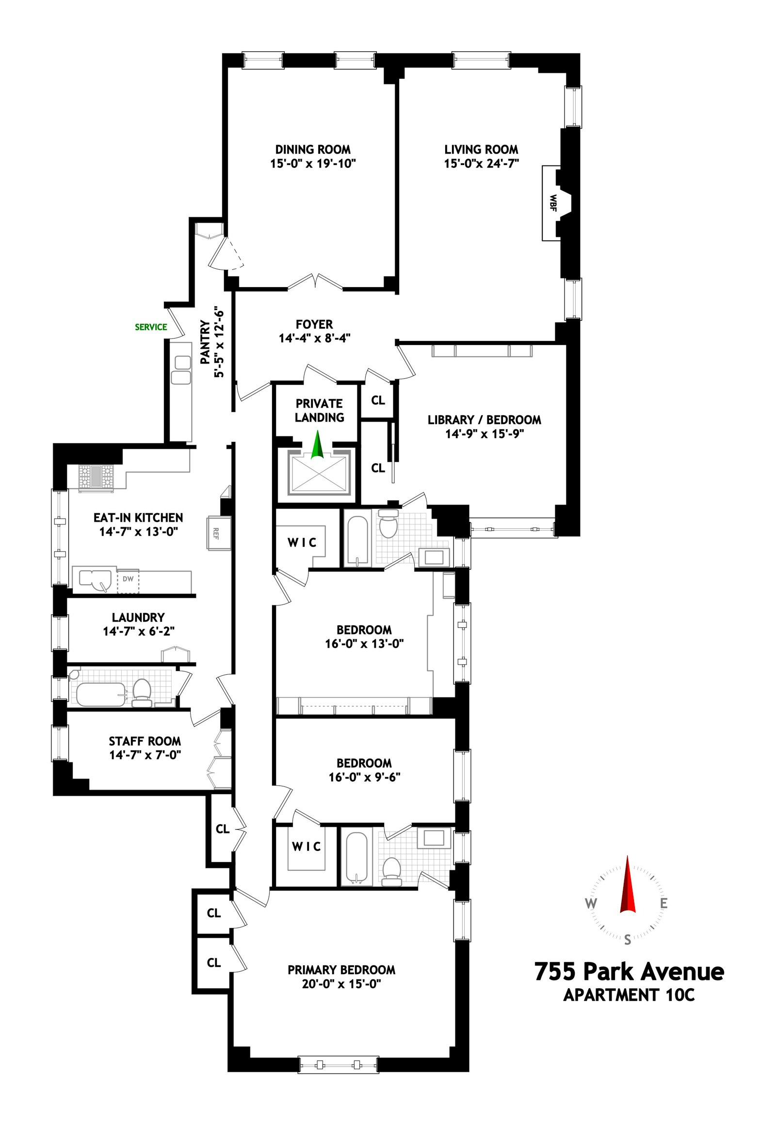 Floorplan for 755 Park Avenue, 10C