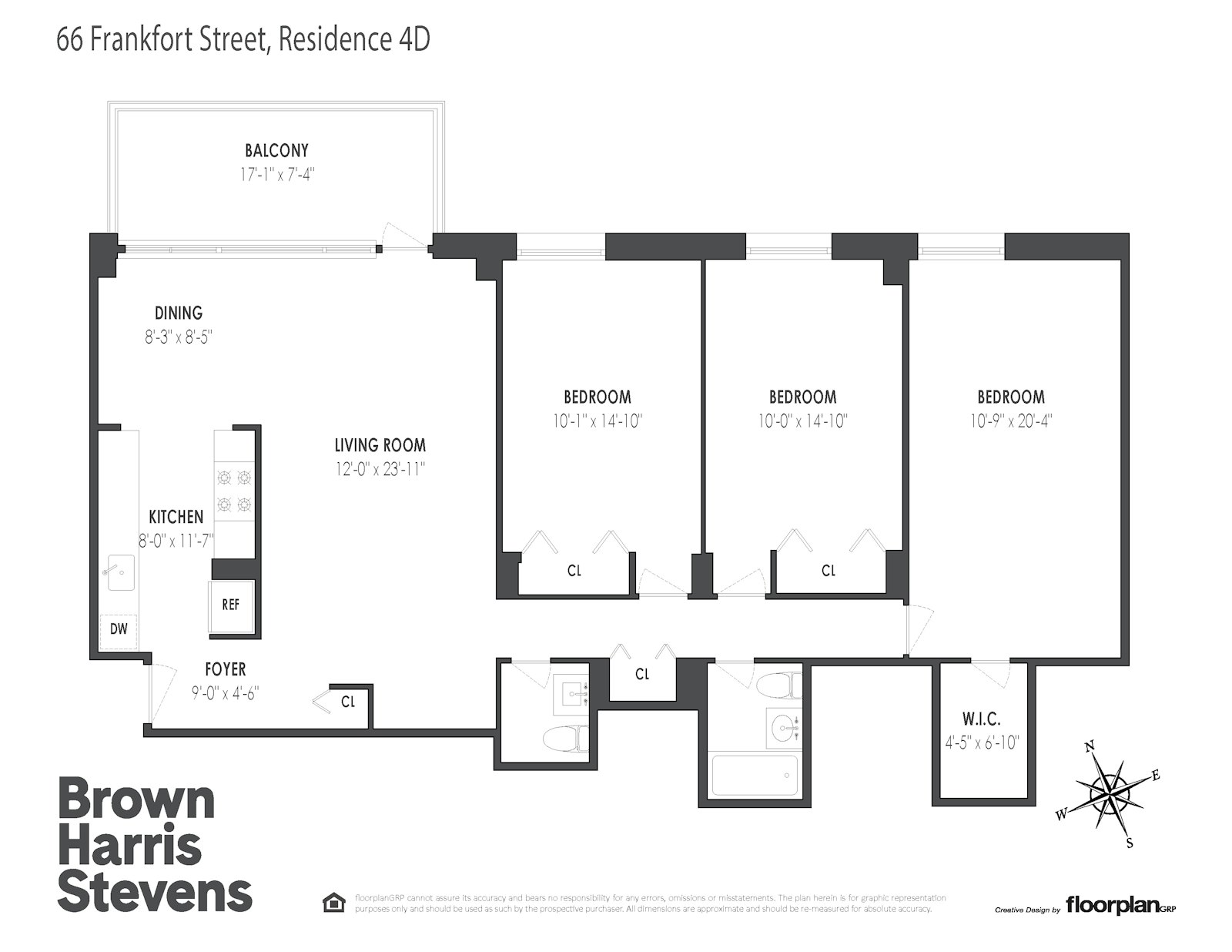 Floorplan for 66 Frankfort Street, 4D