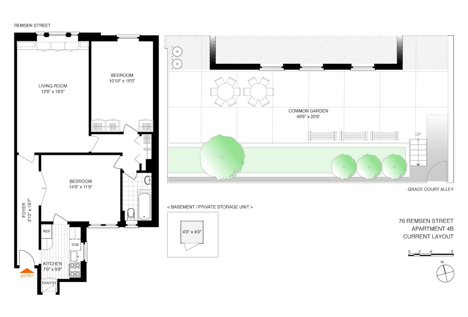 Floorplan for 76 Remsen Street, 4B