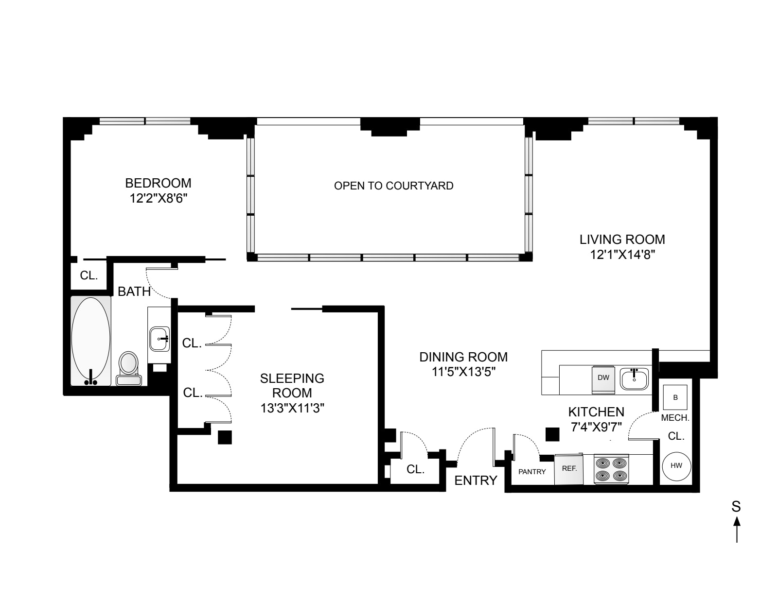 Floorplan for 376 President Street, 4N