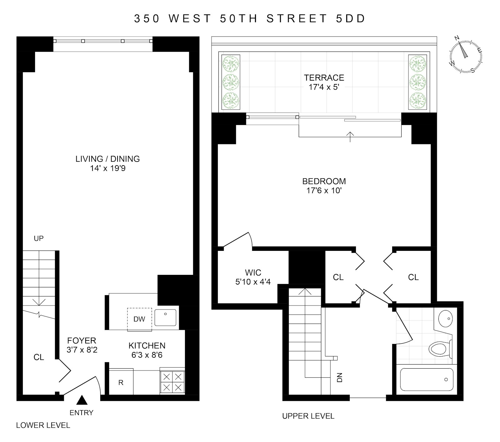 Floorplan for 350 West 50th Street, 5DD