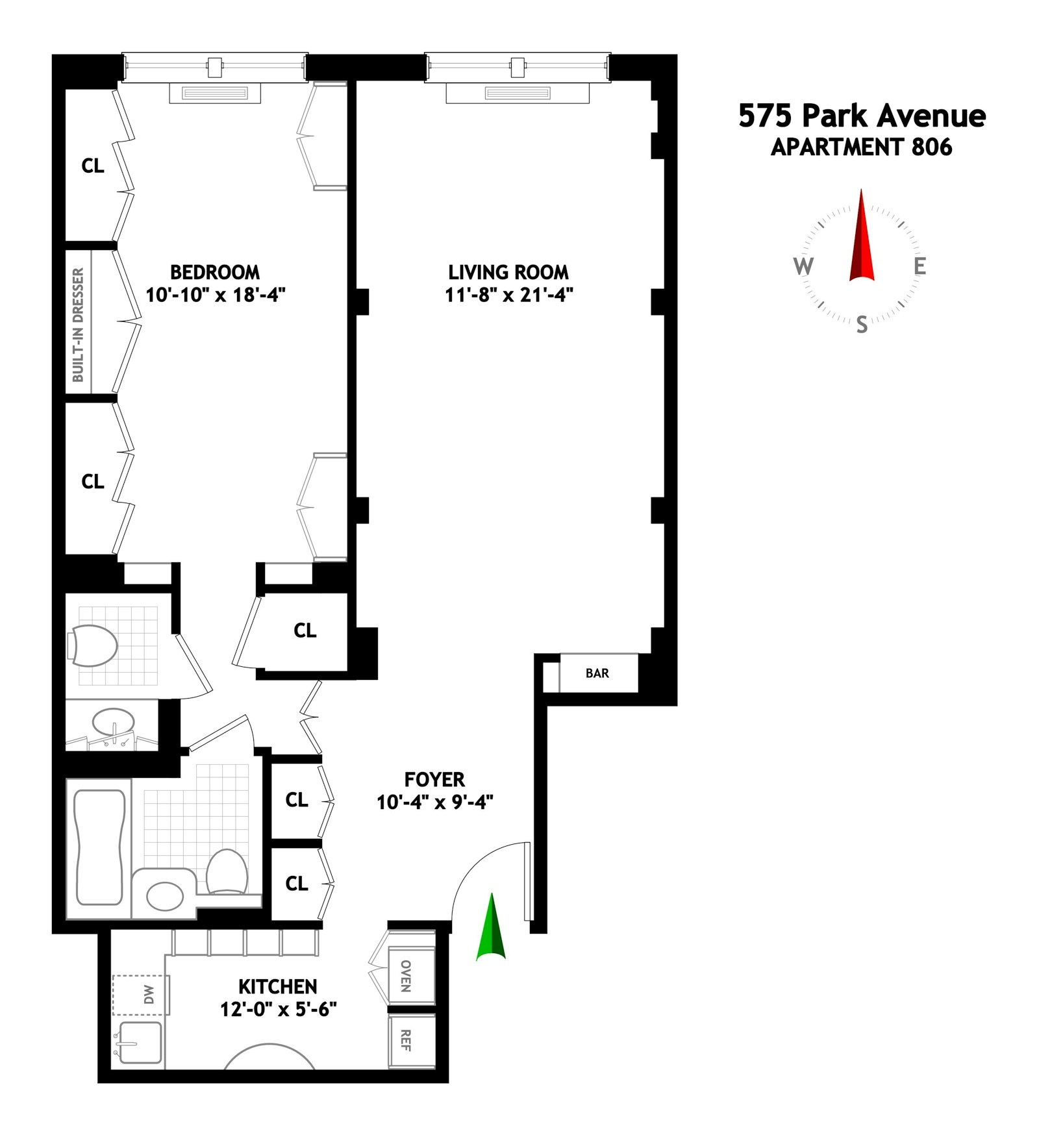 Floorplan for 575 Park Avenue, 806