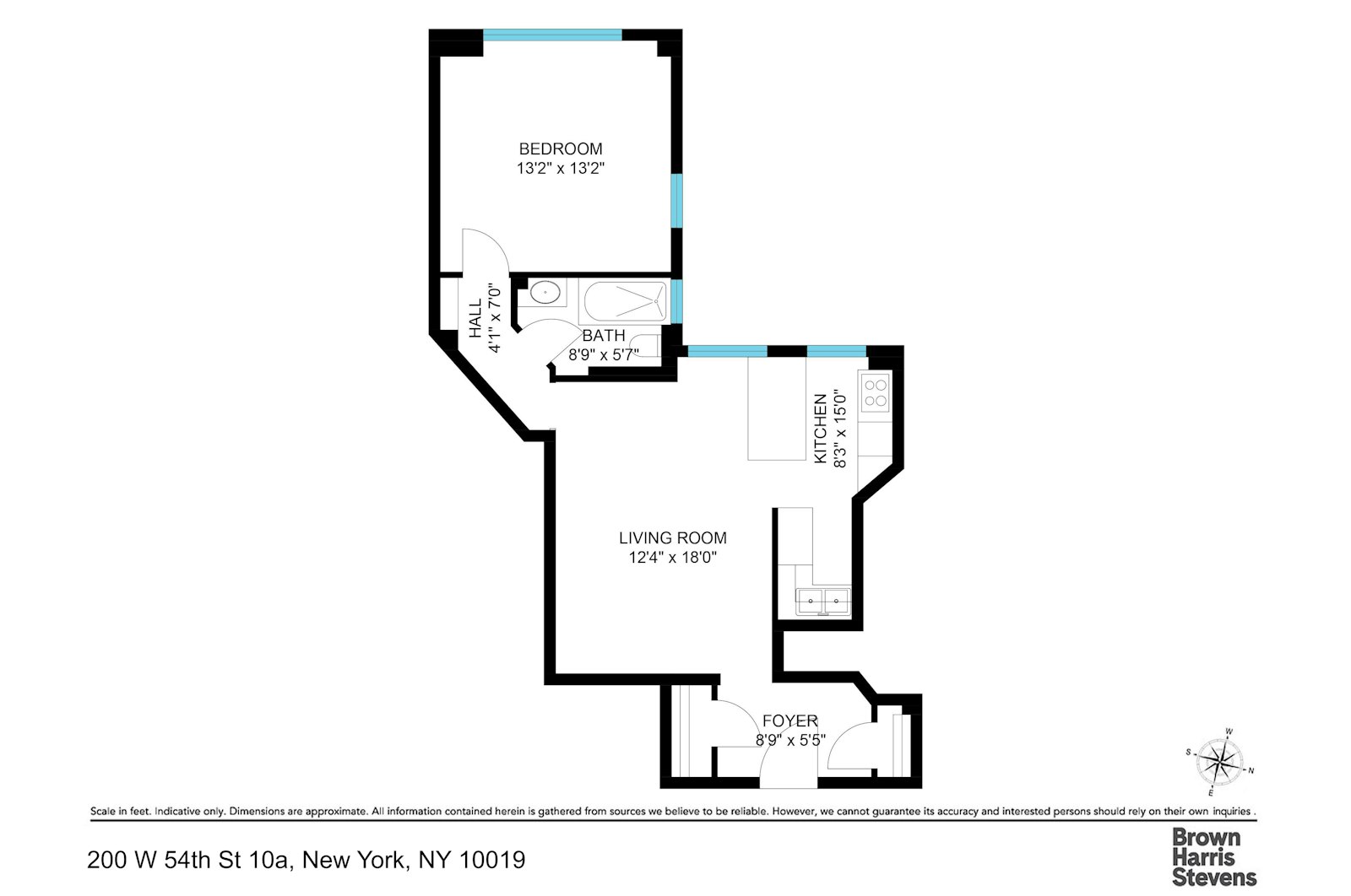 Floorplan for 200 West 54th Street, 10A