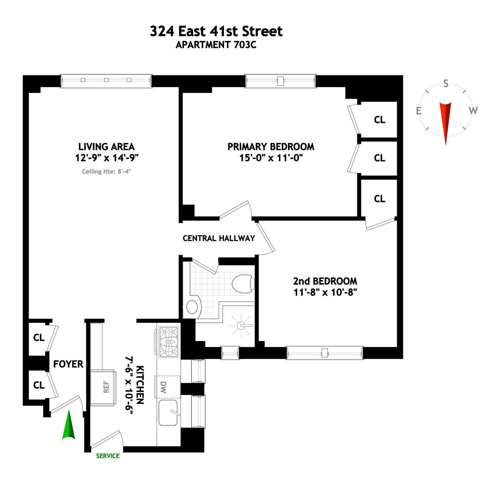 Floorplan for 324 East 41st Street, 703C