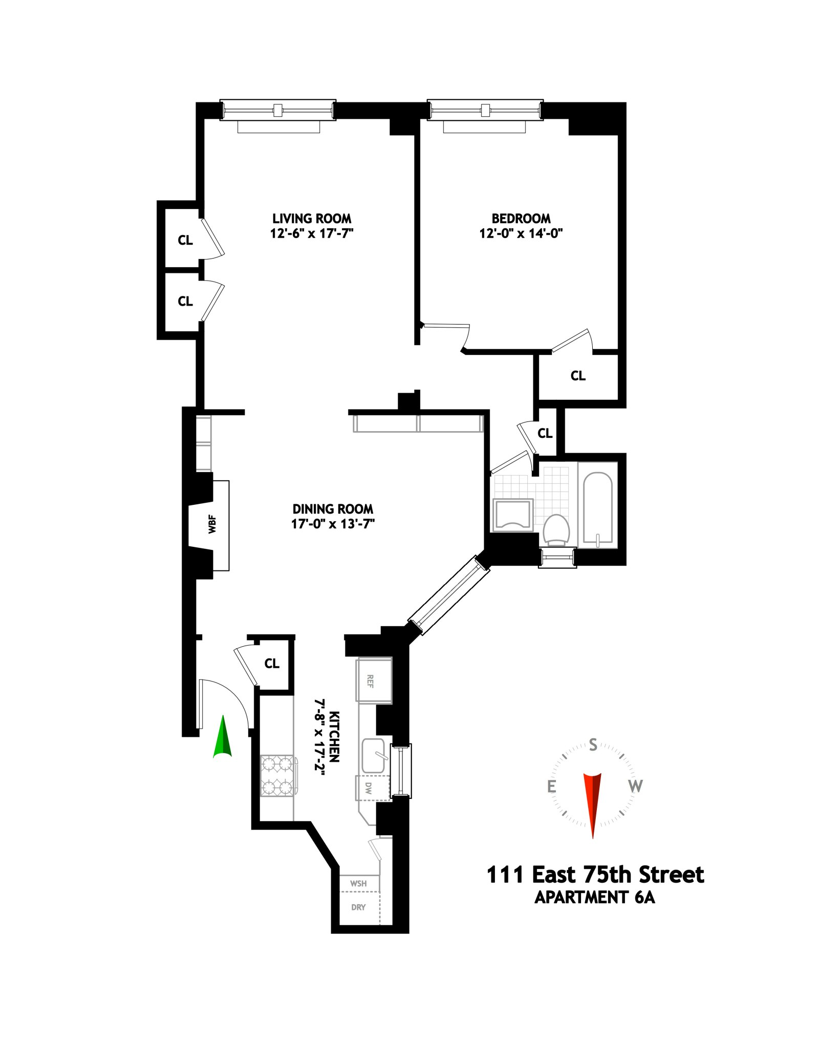 Floorplan for 111 East 75th Street, 6A