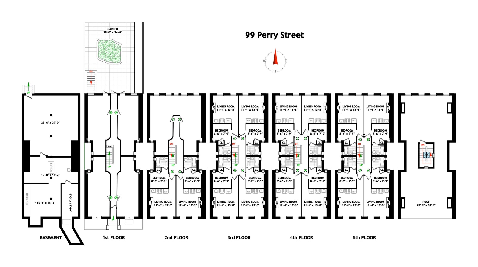 Floorplan for 99 Perry Street