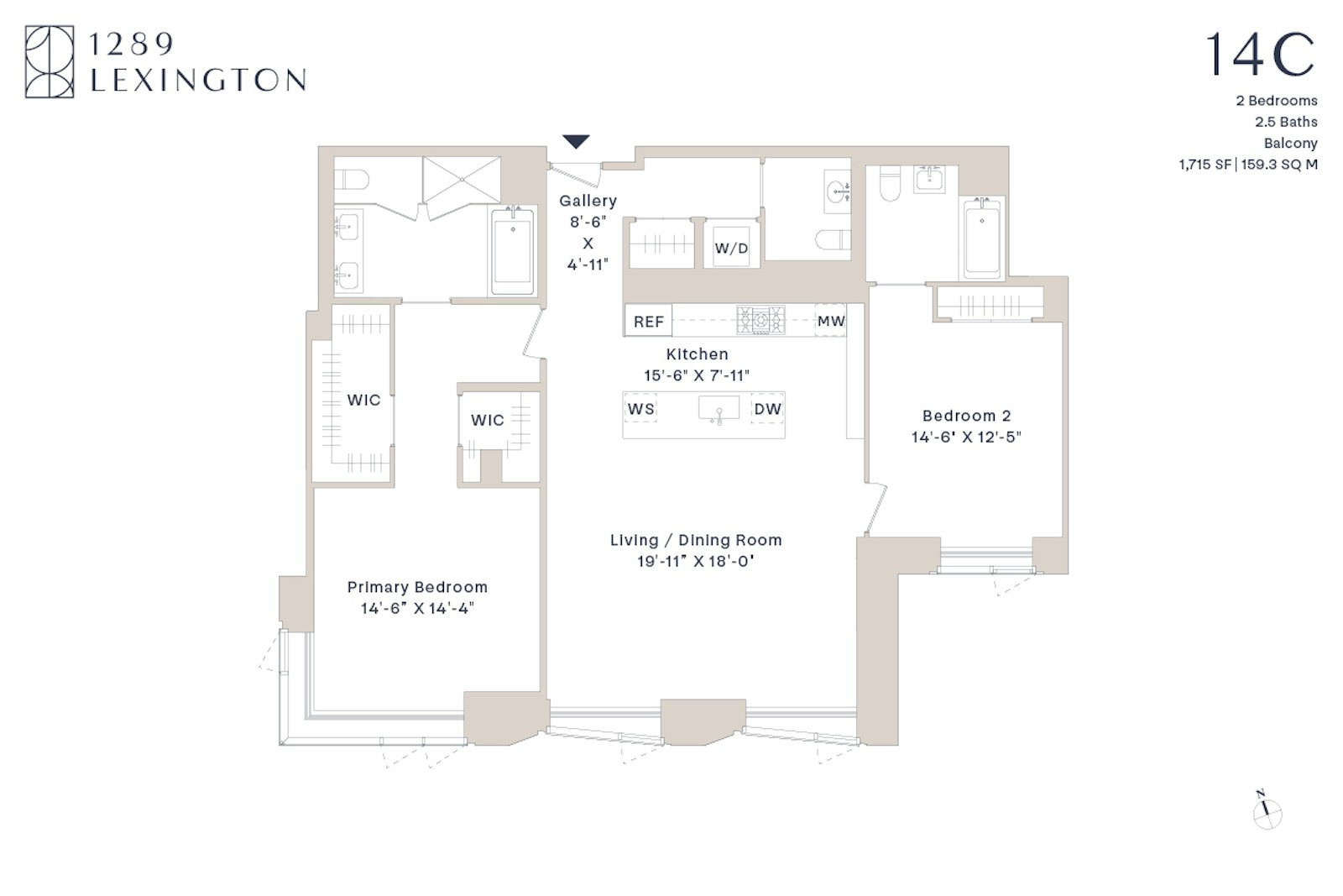 Floorplan for 1289 Lexington Avenue, 14C