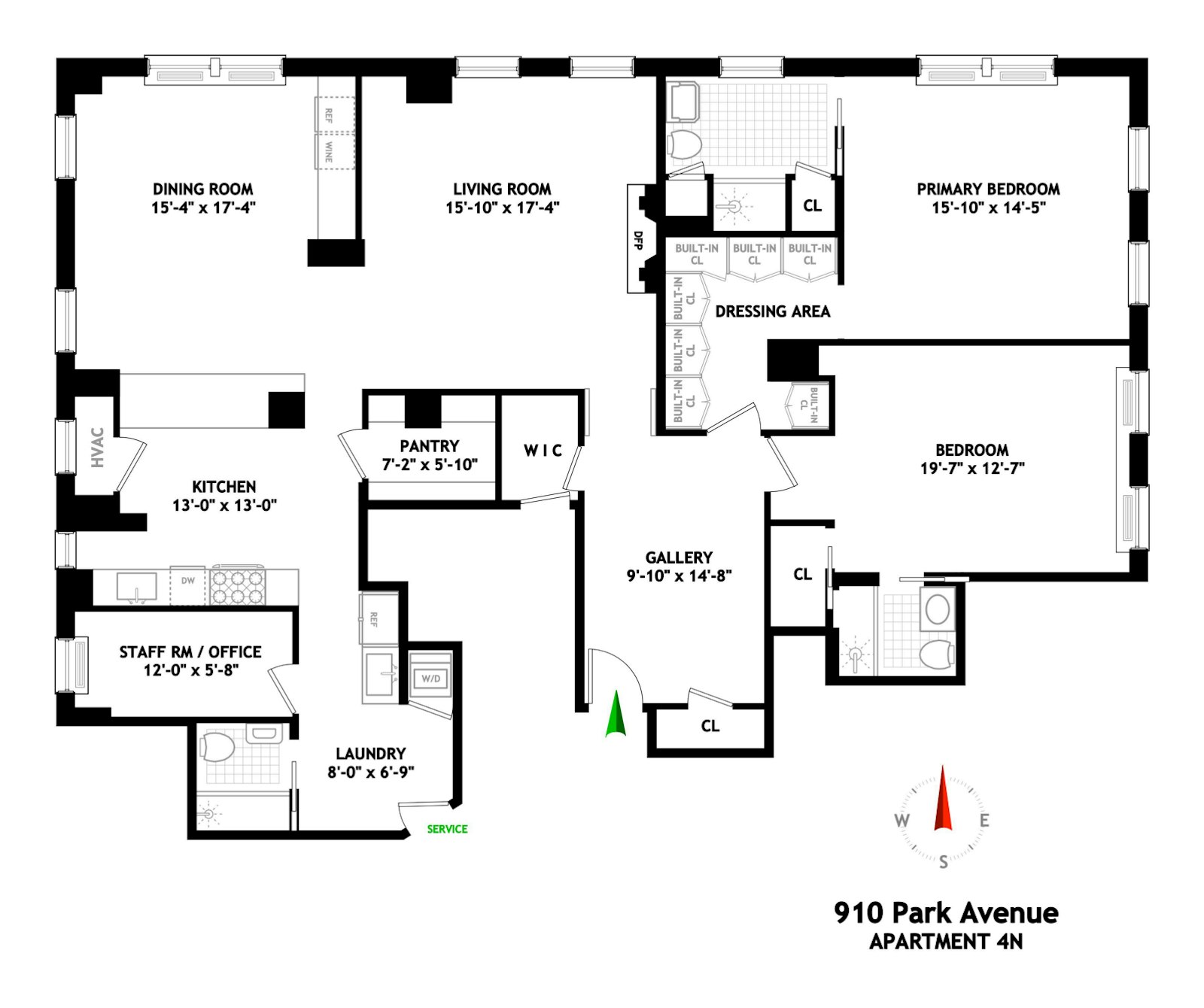 Floorplan for 910 Park Avenue, 4N