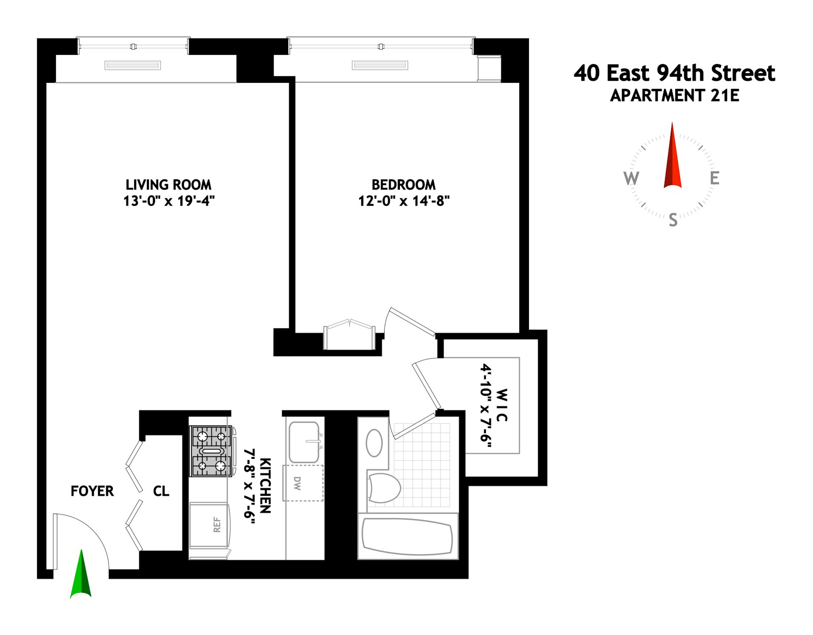 Floorplan for 40 East 94th Street, 21E