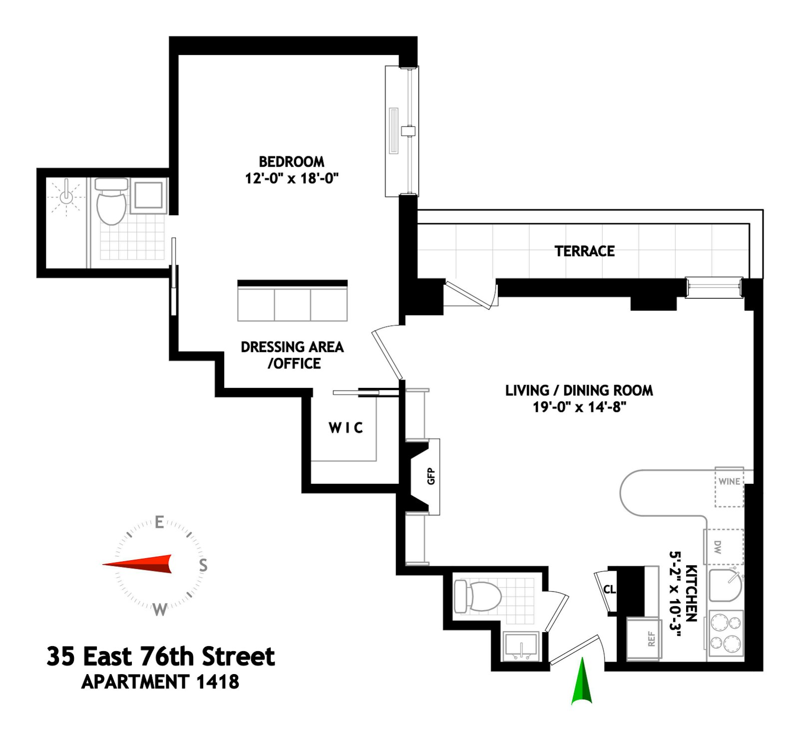 Floorplan for 35 East 76th Street, 1418