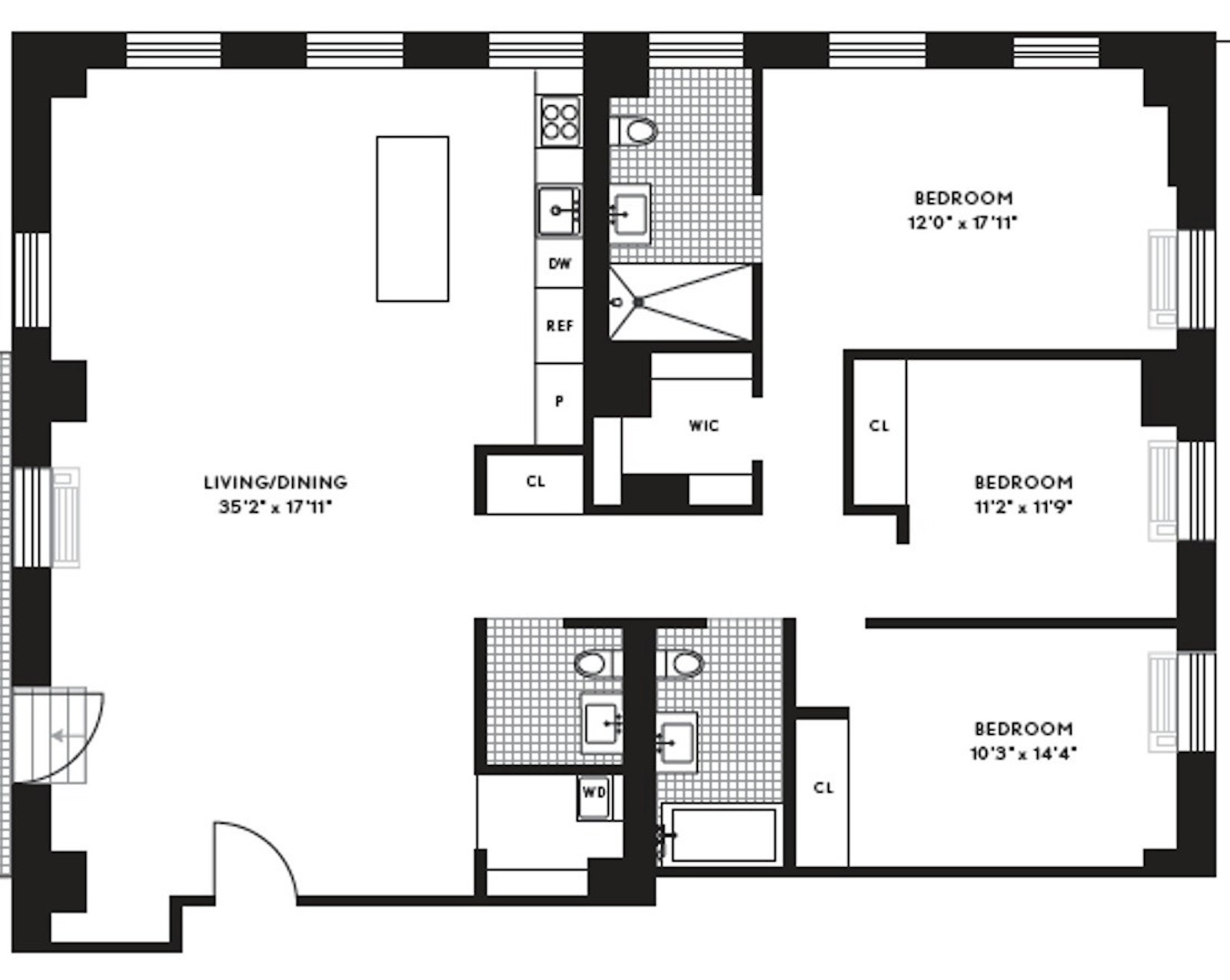 Floorplan for 365 Bridge Street, 17A