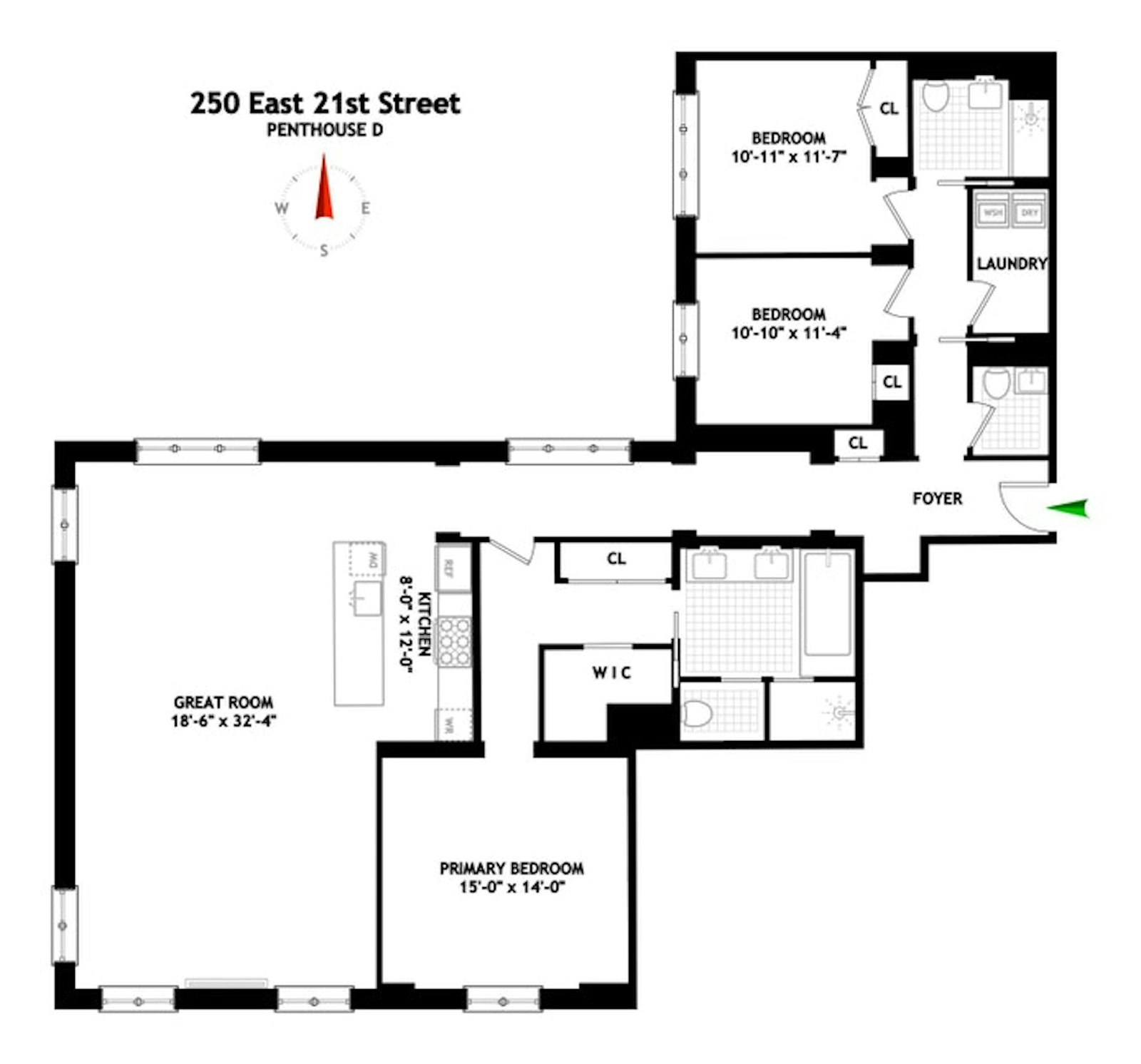 Floorplan for 250 East 21st Street, PHD