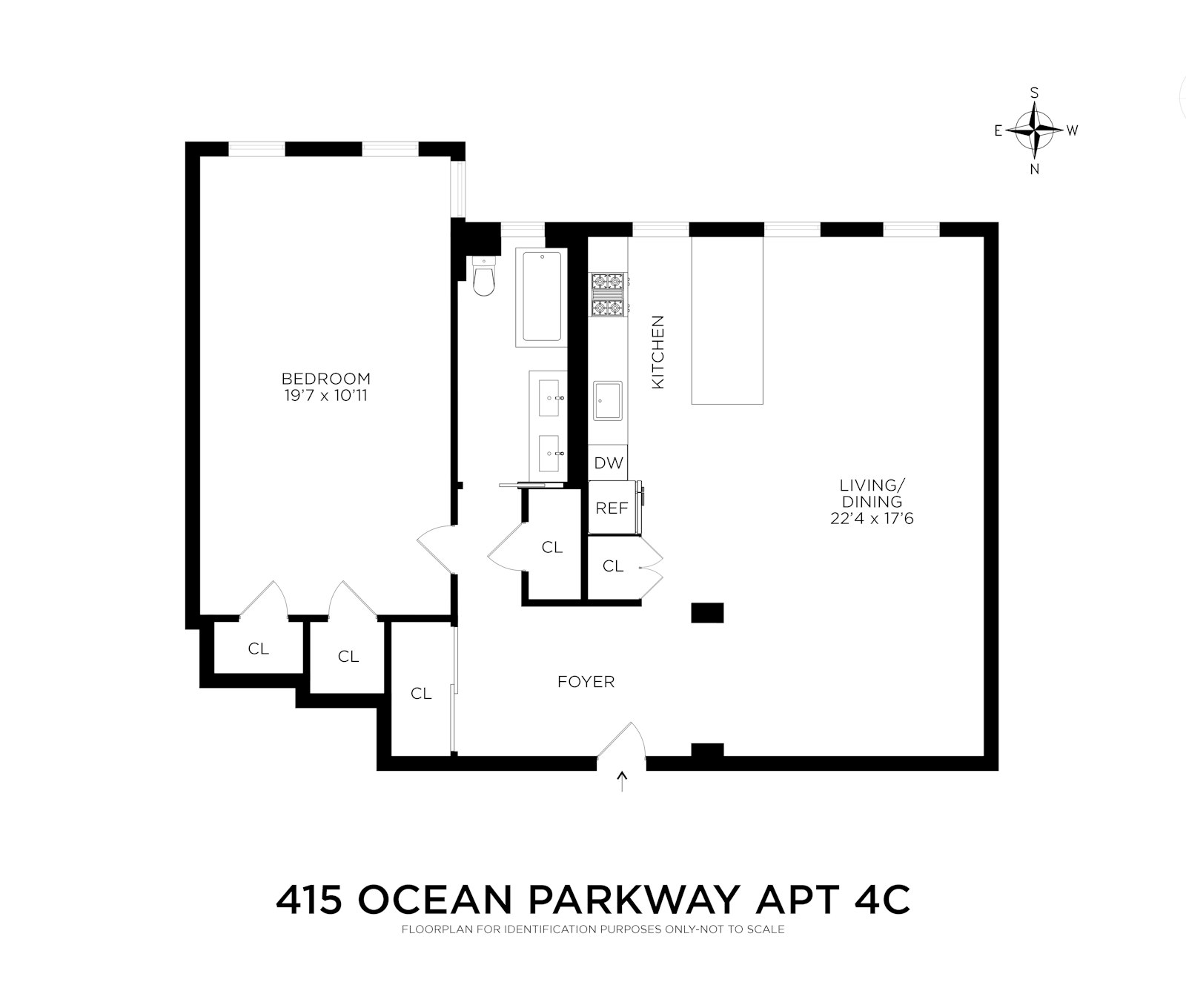 Floorplan for 415 Ocean Parkway, 4C