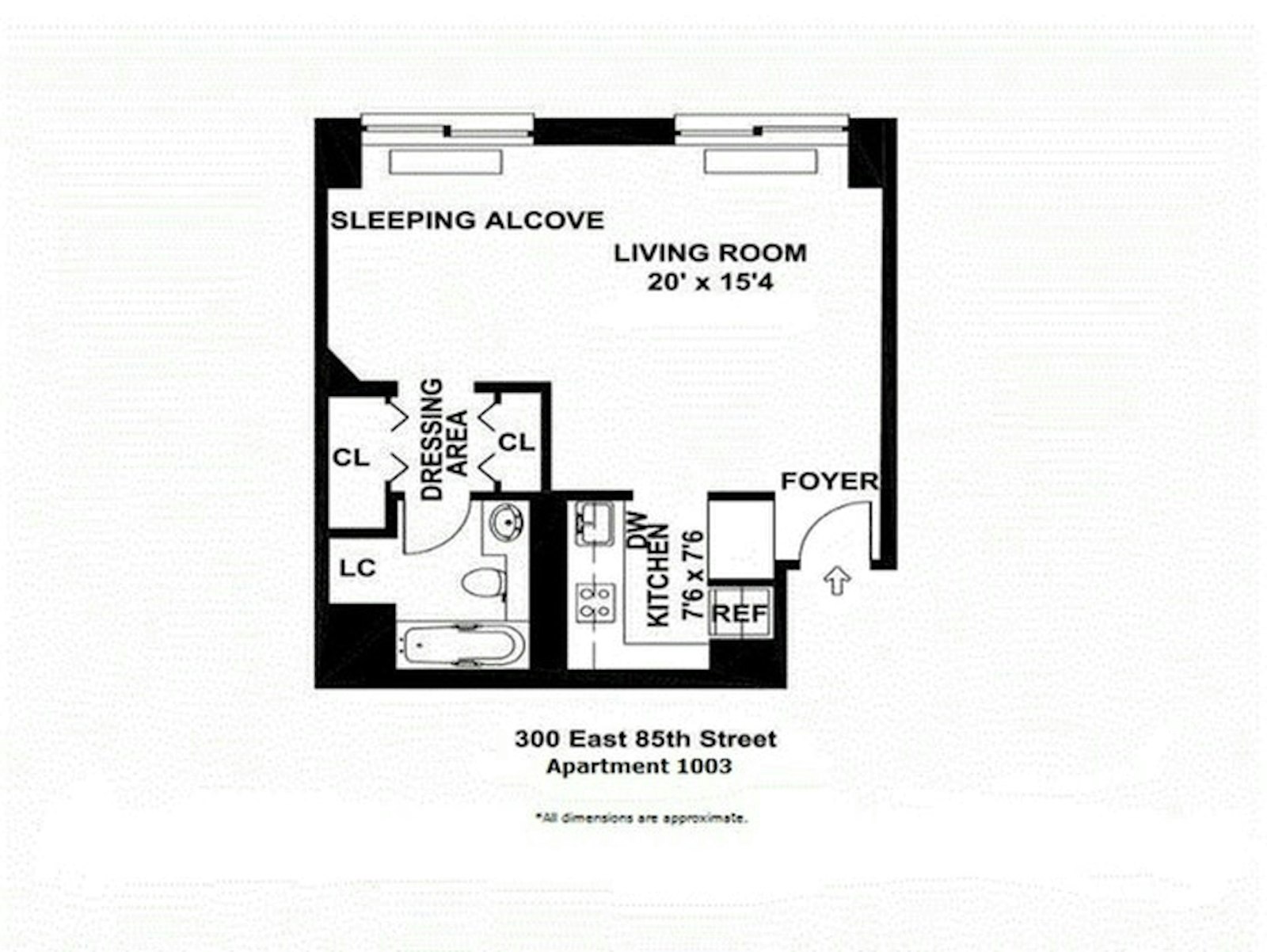 Floorplan for 300 East 85th Street, 1003
