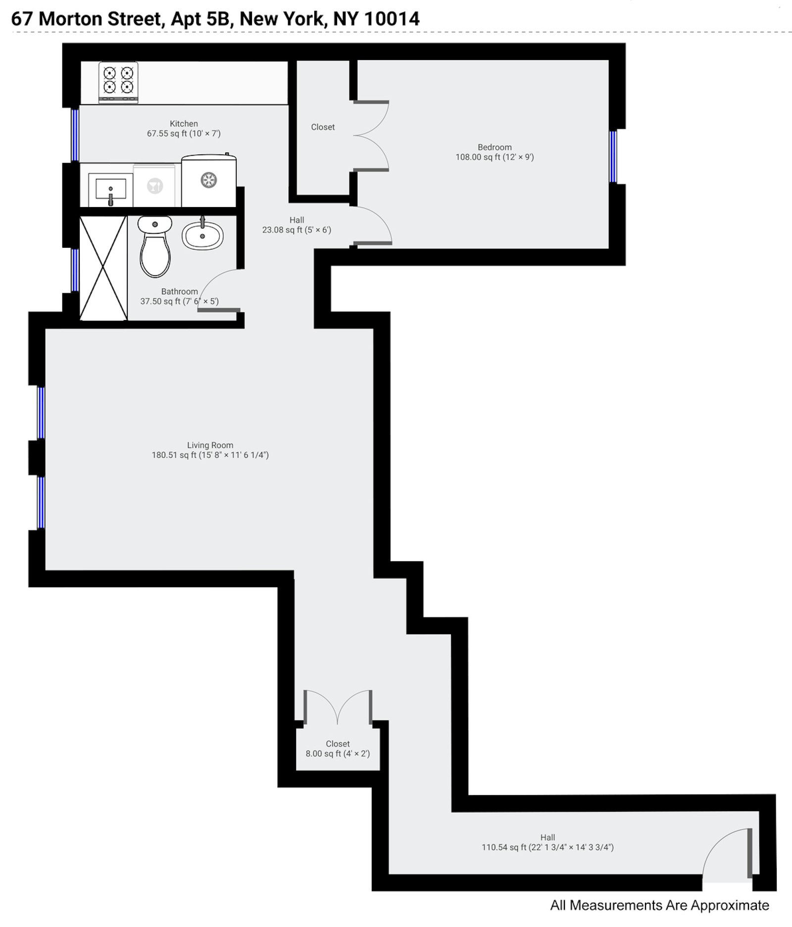 Floorplan for 67 Morton Street, 5B
