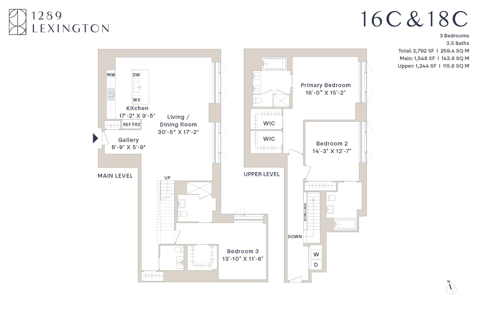 Floorplan for 1289 Lexington Avenue, 16C