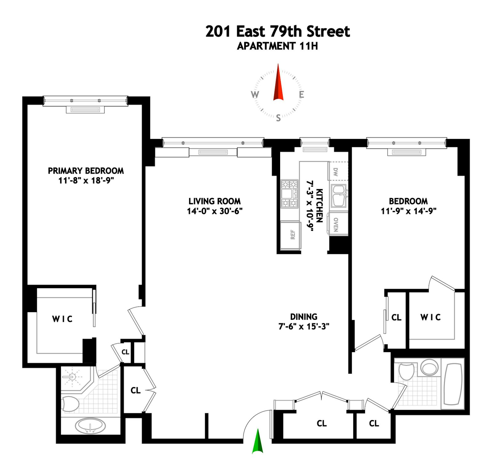 Floorplan for 201 East 79th Street, 11H