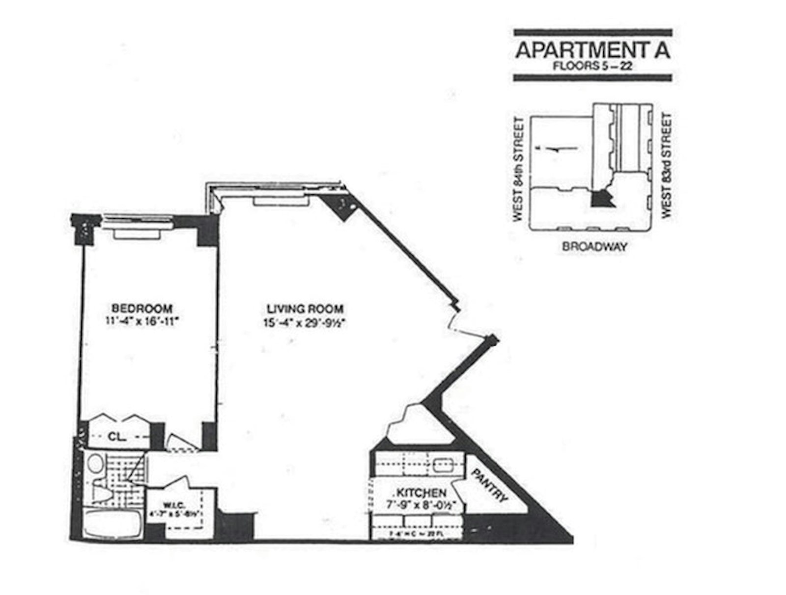 Floorplan for 225 West 83rd Street, 10A
