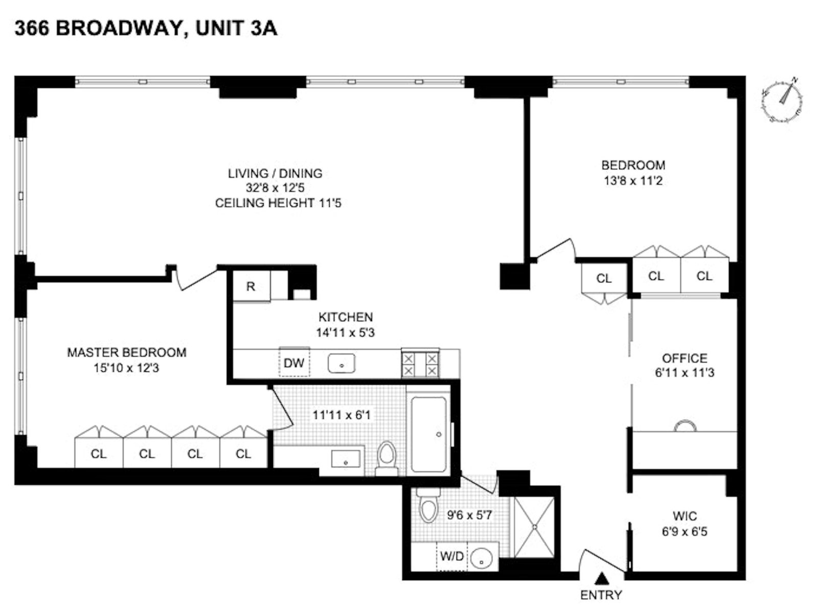 Floorplan for 366 Broadway, 3A