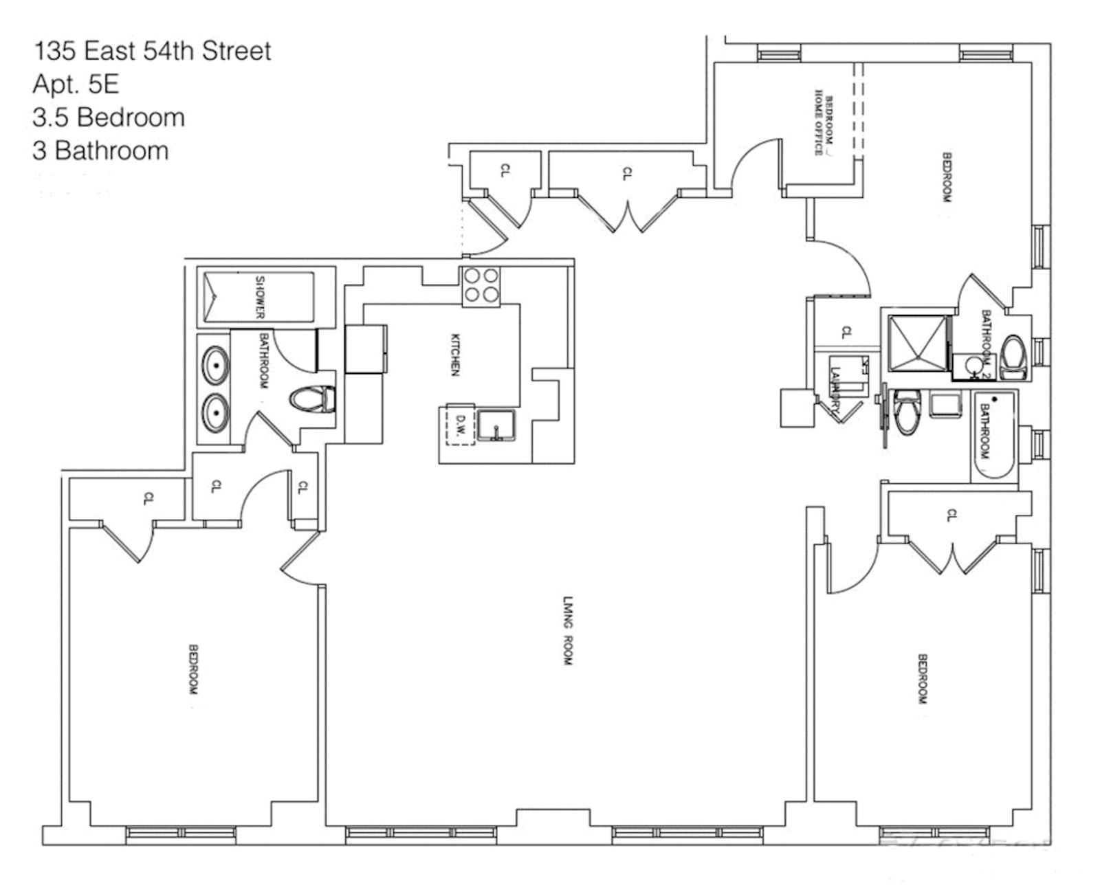 Floorplan for 135 East 54th Street, 5DE