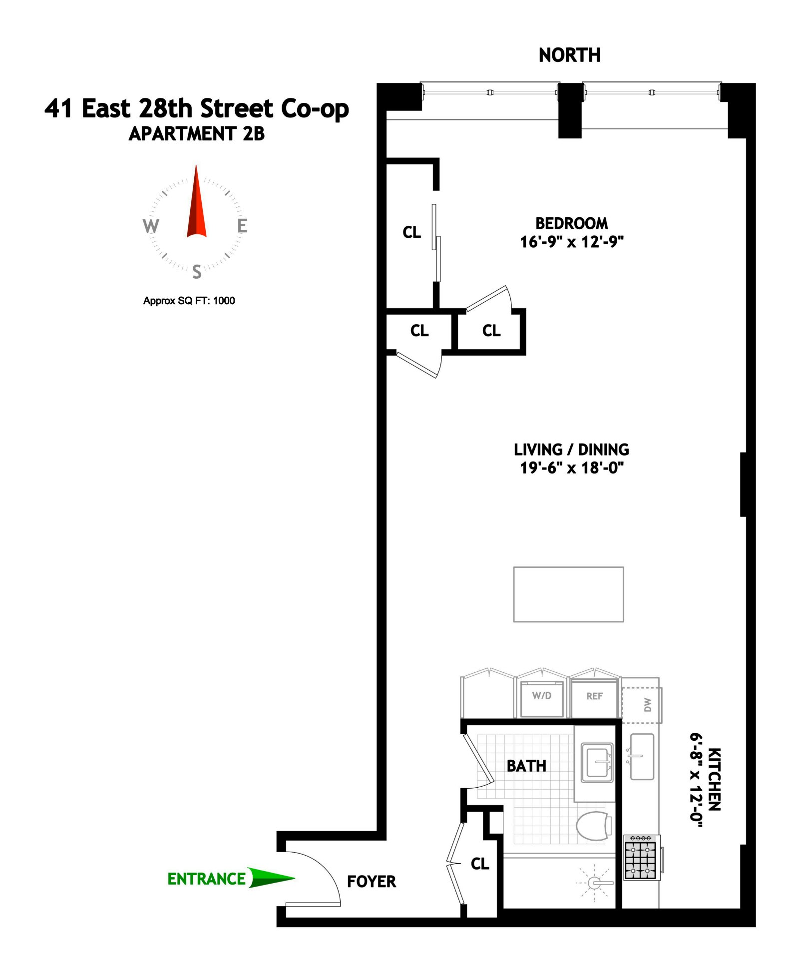 Floorplan for 41 East 28th Street, 2B