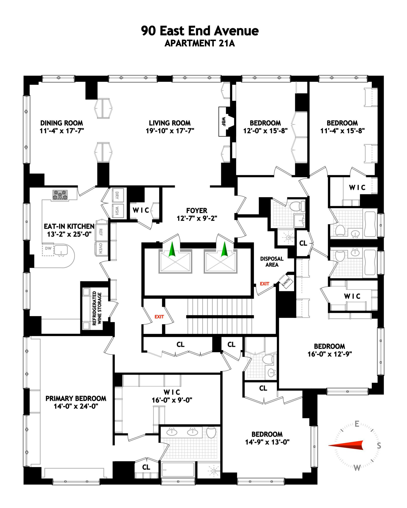 Floorplan for 90 East End Avenue, 21A