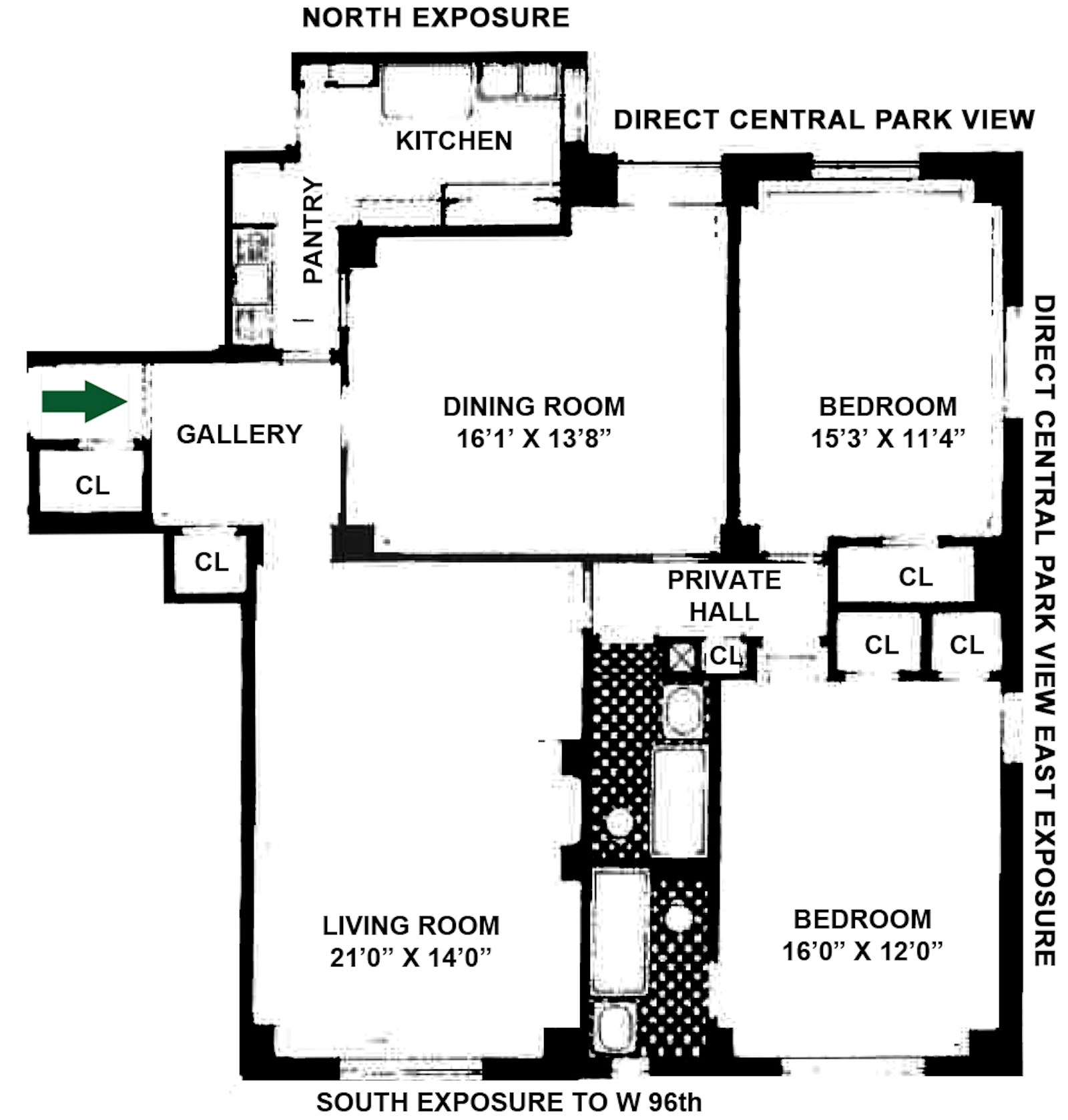 Floorplan for 7 West 96th Street, 14C