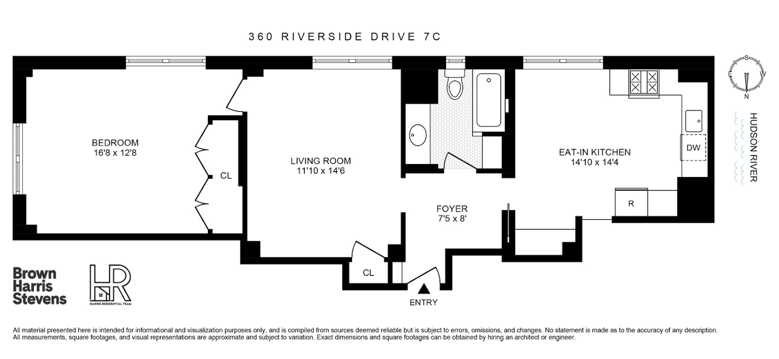Floorplan for 360 Riverside Dr, 7C