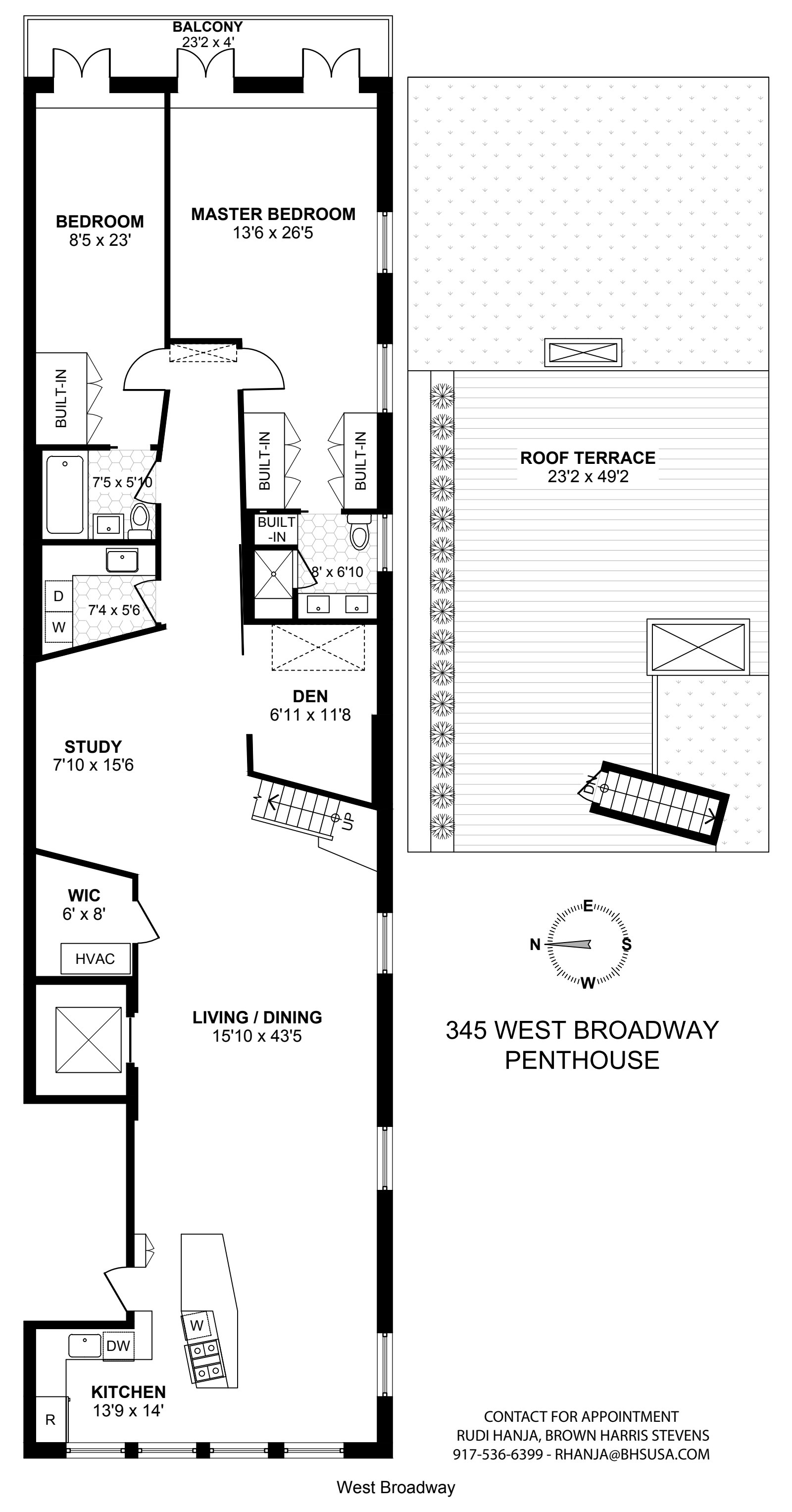 Floorplan for 345 W Broadway, PH